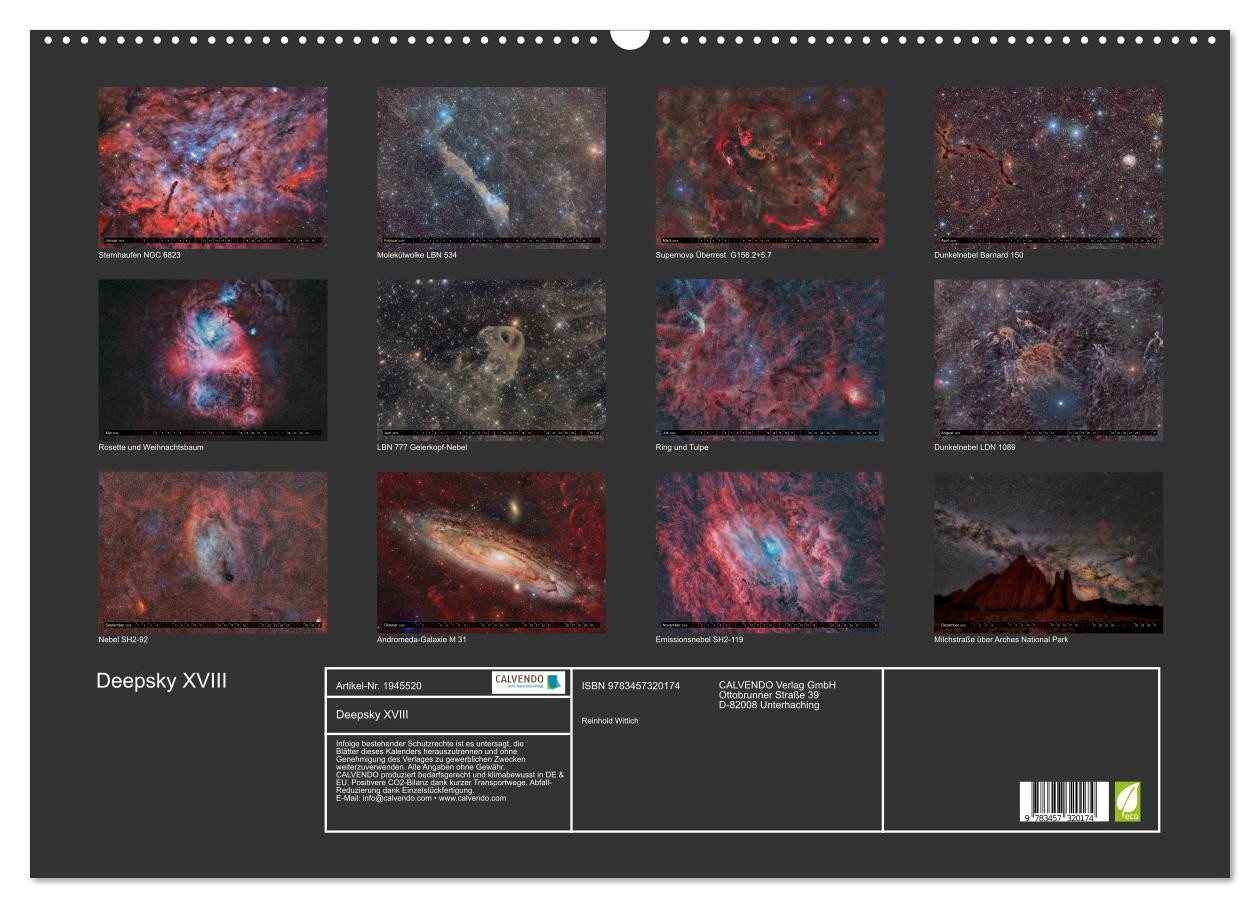 Thumbnail - CALVENDO Wandkalender Deepsky XVIII (Wandkalender 2026 DIN A2 quer), CALVENDO Monatskalender