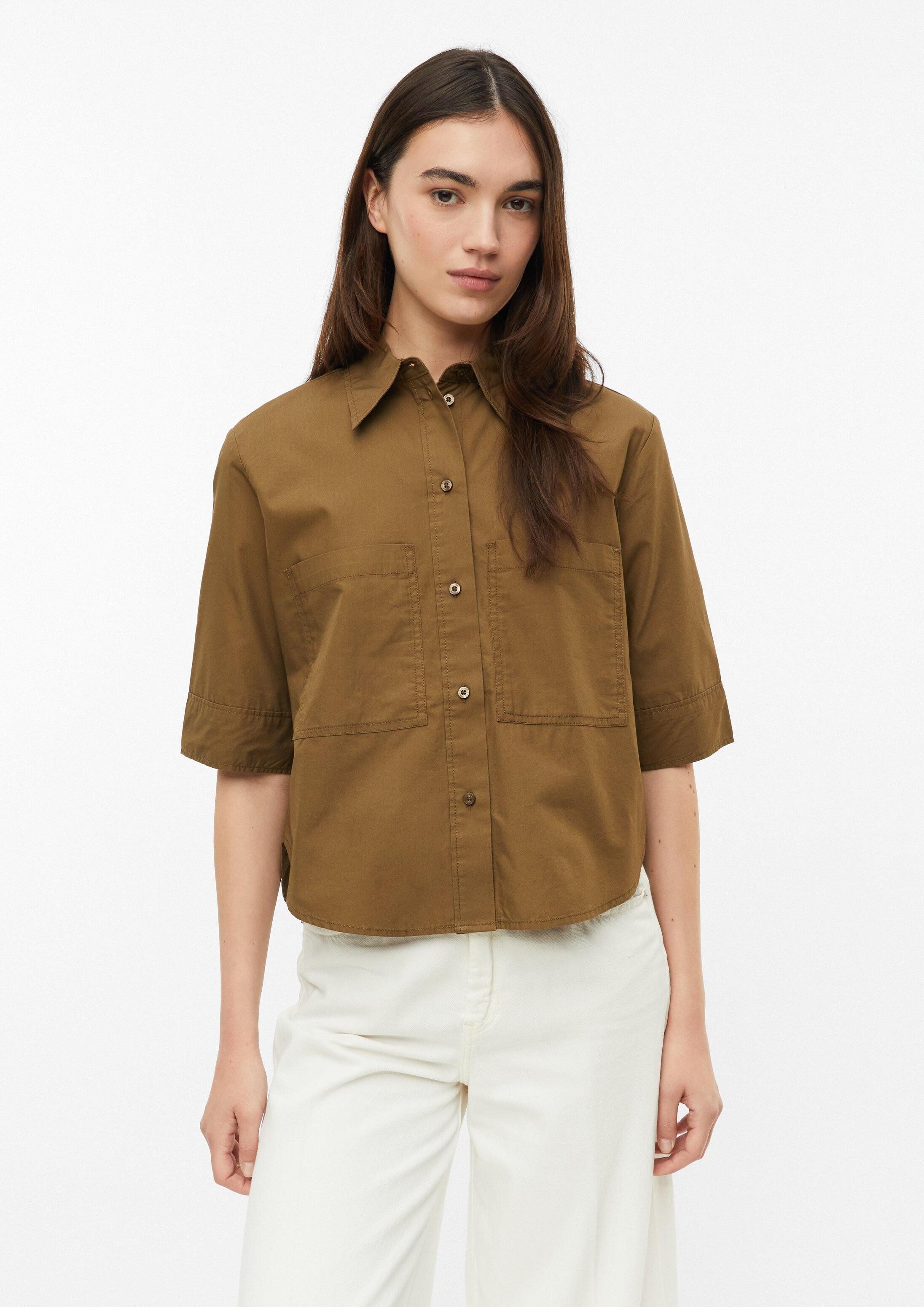 s.Oliver Kurzarmbluse Bluse Baumwollbluse im Boxy Fit