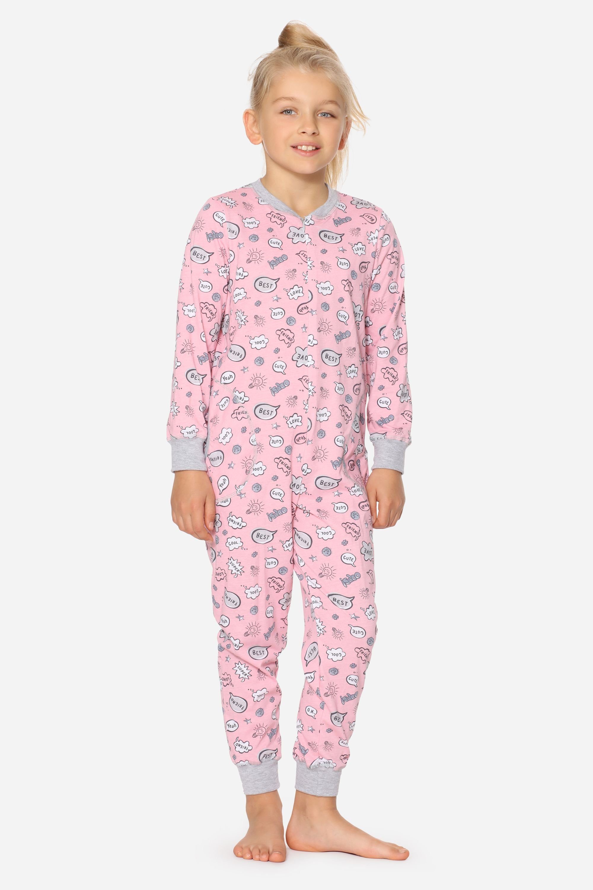 Schlafanzug Mädchen Merry Schlafanzug Jumpsuit Rosa MS10-186 Wolken Style