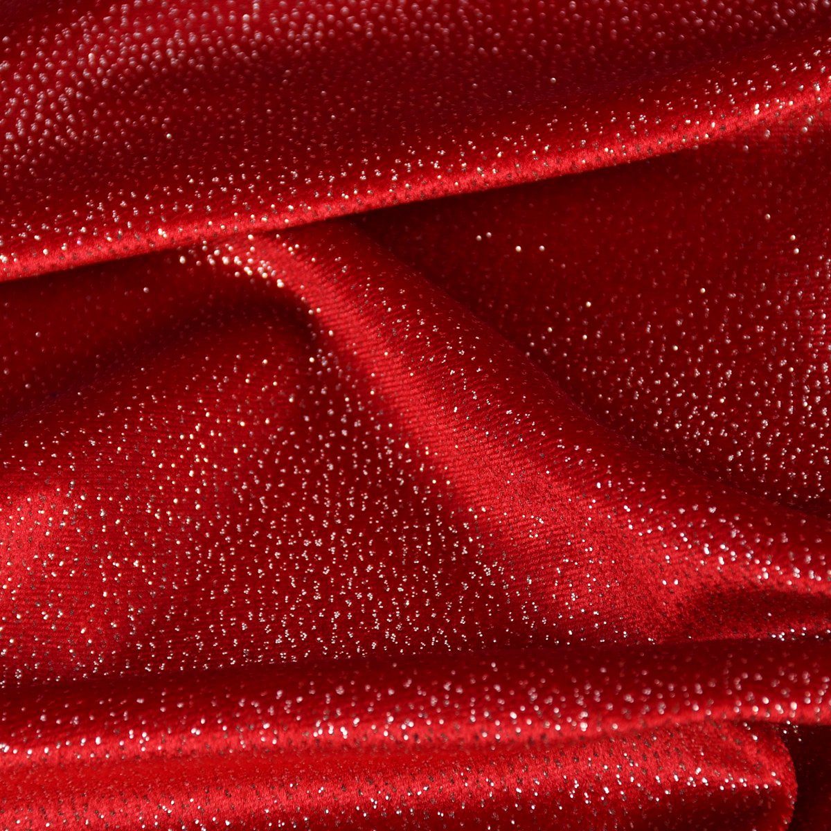SCHÖNER LEBEN. Stoff Samtstoff Meterware Stretchsamt Glitzer rot silber 1,5m