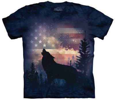 The Mountain T-Shirt USA Wolf Patriotic Howl