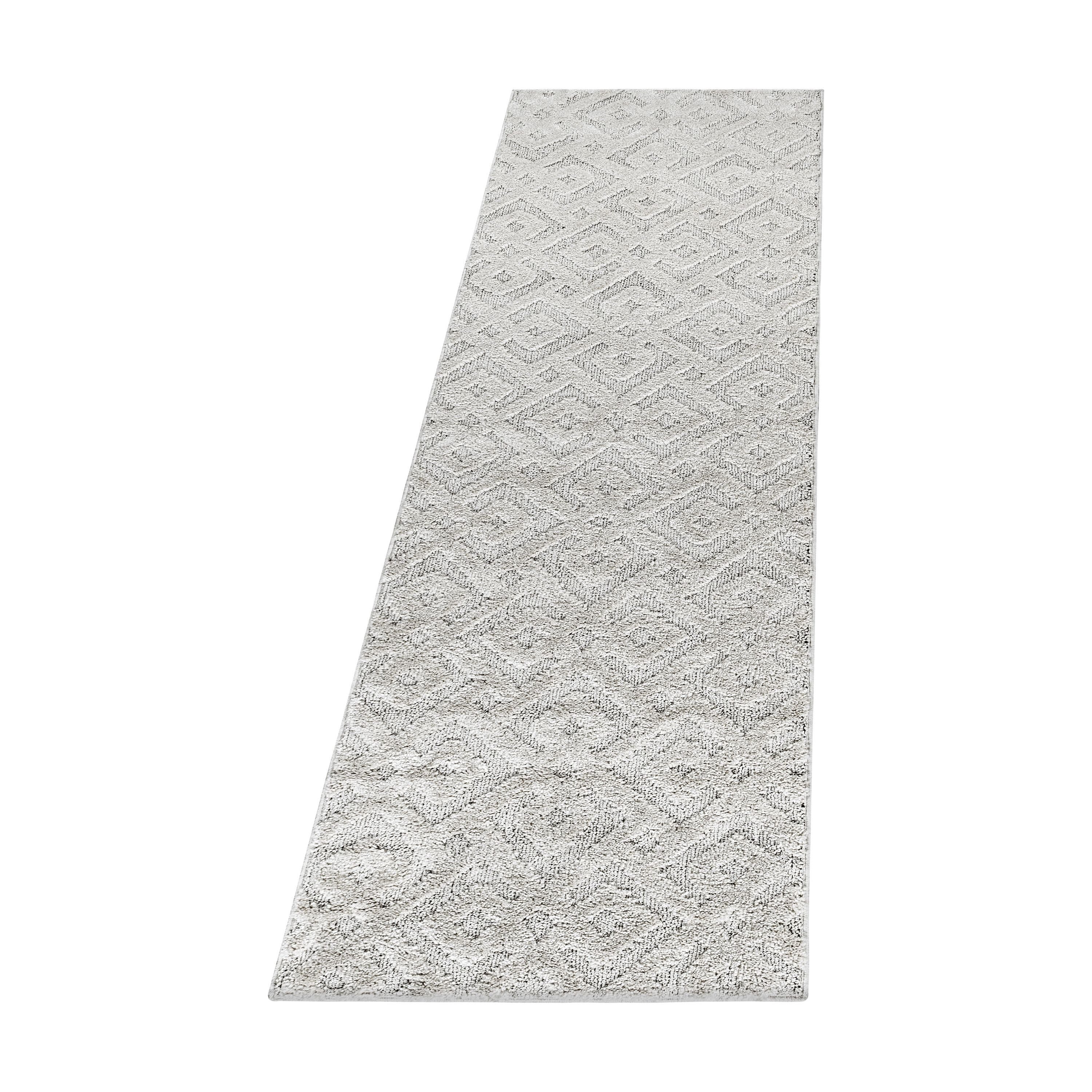 Carpettex Hochflor-Bettumrandung Geometrisch Design, Höhe 20 mm, (Bett-Set, 3-tlg., Bettvorlage), Schlafzimmer Teppich Bettumrandung Läufer Set 3 teilig