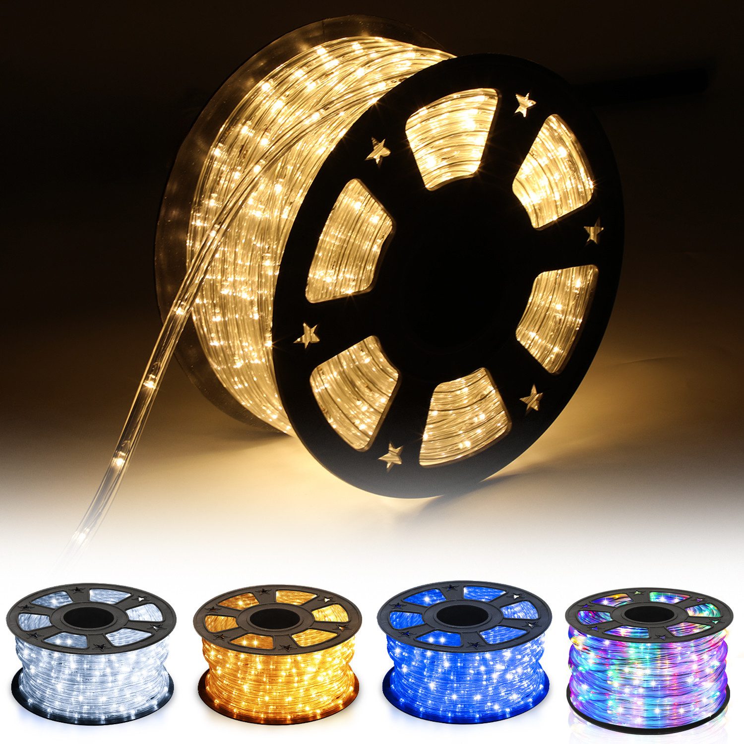 Clanmacy Lichterschlauch LED Lichterschlauch Lichterkette 8 Modi Wasserdicht 10-50M, Wasserdicht