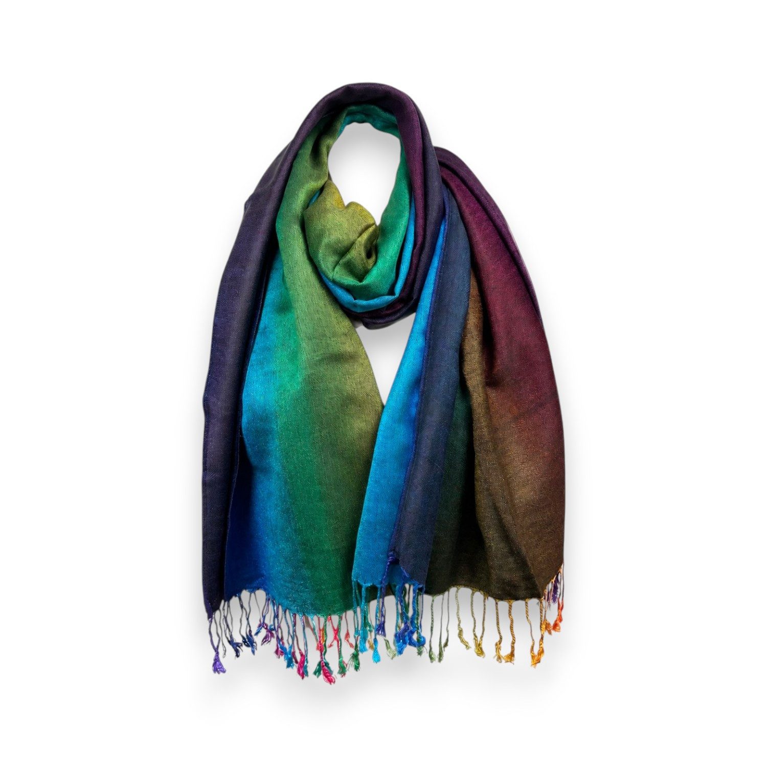 VewoTex Schal Regenbogen Schal » Sommer Damen 175x70cm » leichter Sommerschal, (Einzeln, 1-St. Kein Set), buntes Halstuch mit Fransen » weich & dünn » Frühling, Sommer & Herbst