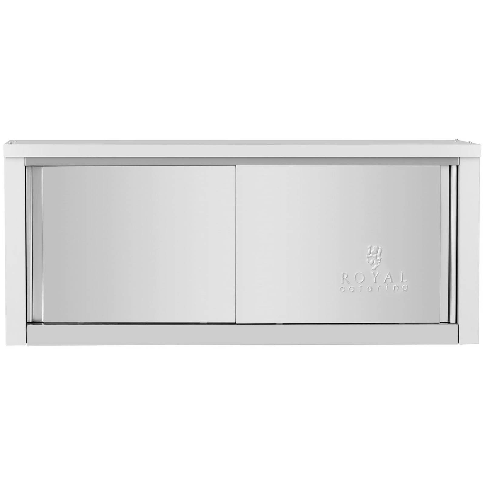 Royal Catering Wandhängeschrank 120 x 40 x 50 cm Edelstahl Hängeschrank mit Schiebetüren 65kg pro Fach, verschiedene Größen