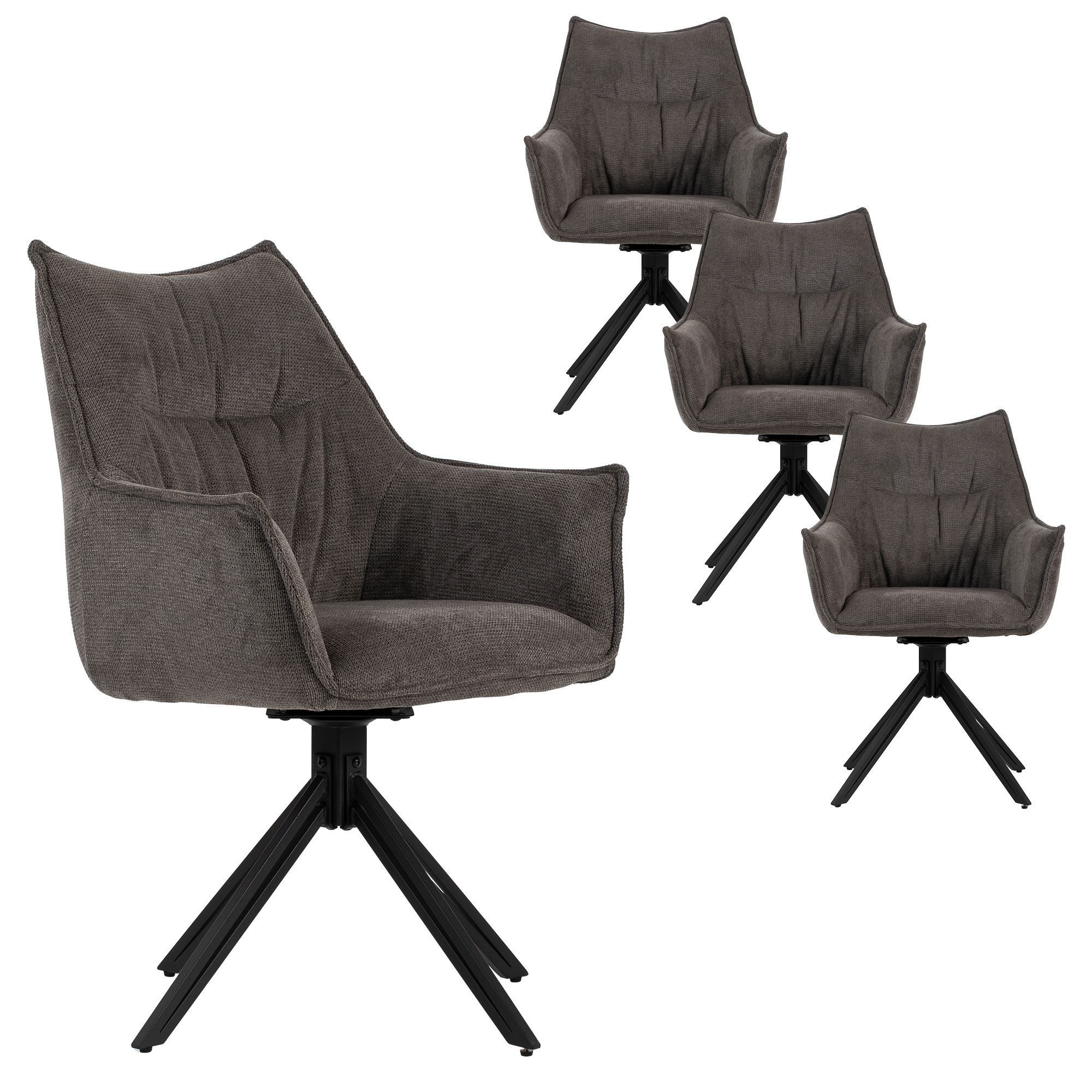 MR.DEKO Esszimmerstuhl Ginosa, drehbarer Stuhl mit Polsterung und Armlehnen günstig online kaufen