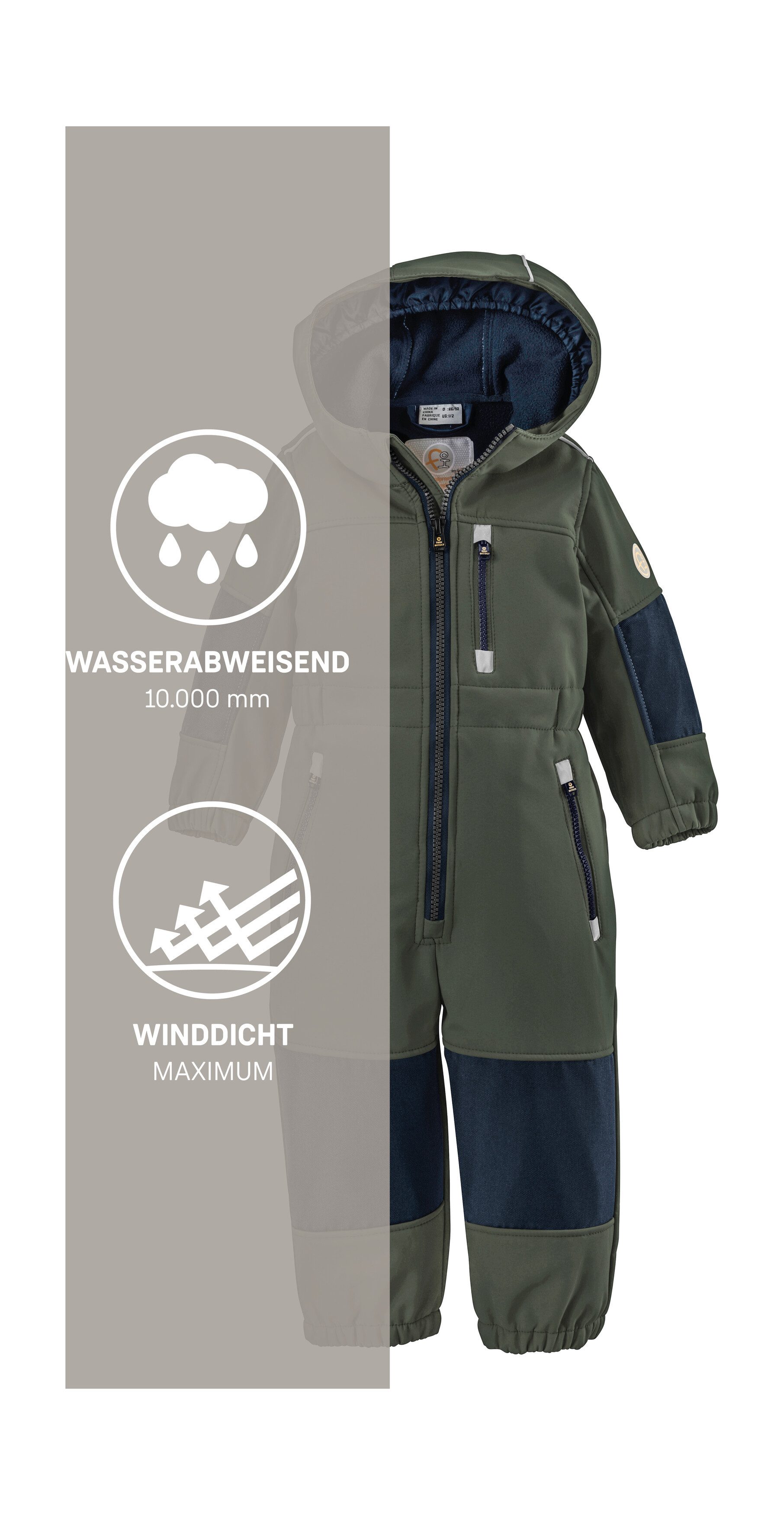 first instinct by killtec Overall FIOW 35 MNS ONPC Softshellanzug mit Fleece Innen, wasserabweisend, winddicht
