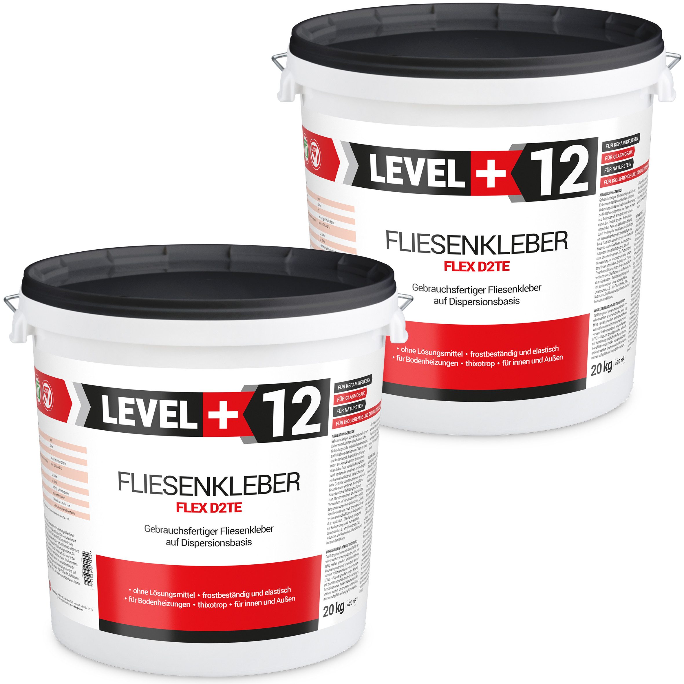 Level+ Dispersionskleber LEVEL+ Fliesenkleber Fertig Dispersionkleber Flexmörtel L+12 - 40KG