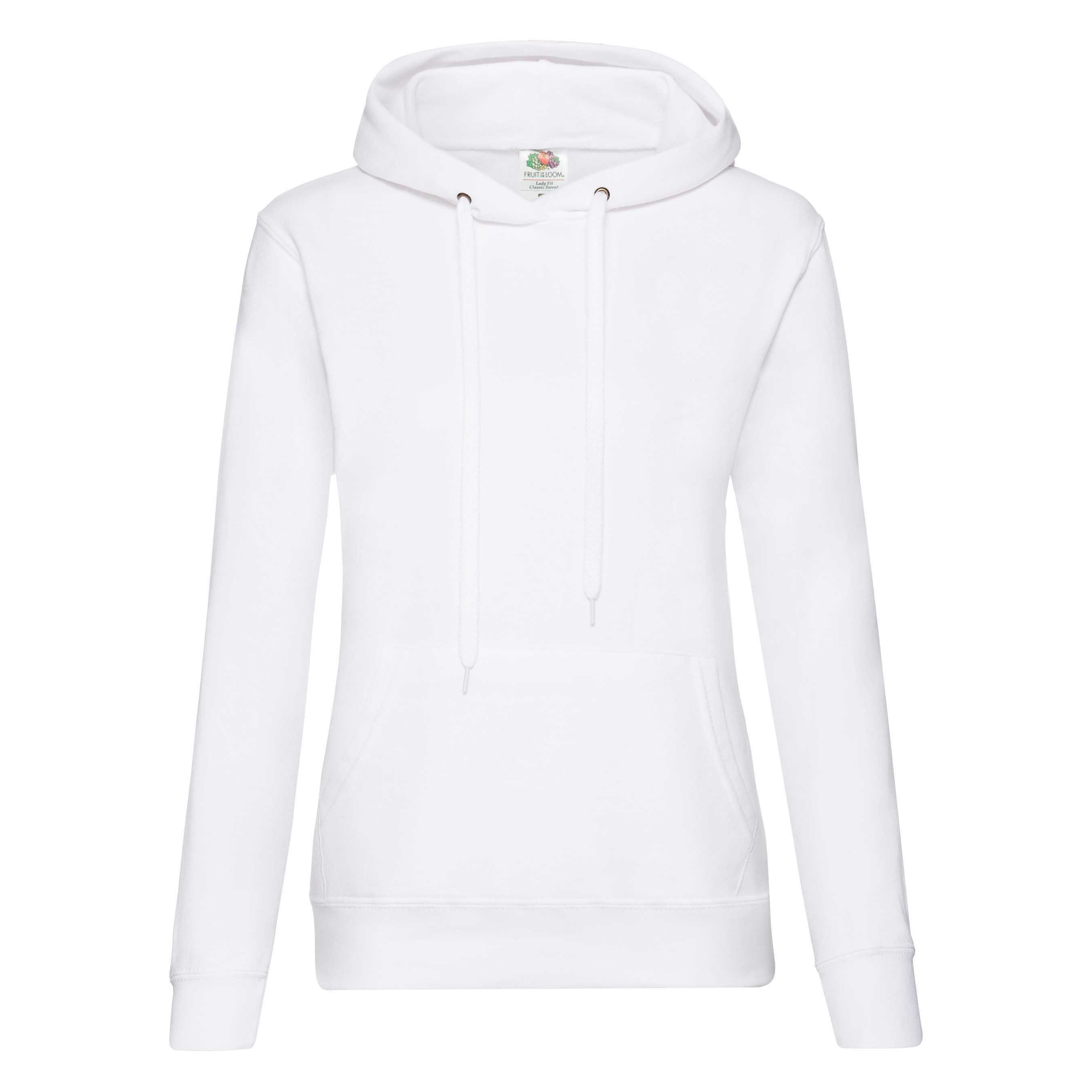 Fruit of the Loom Kapuzensweatshirt Classic hooded Sweat Lady-Fit mit Kängurutaschen