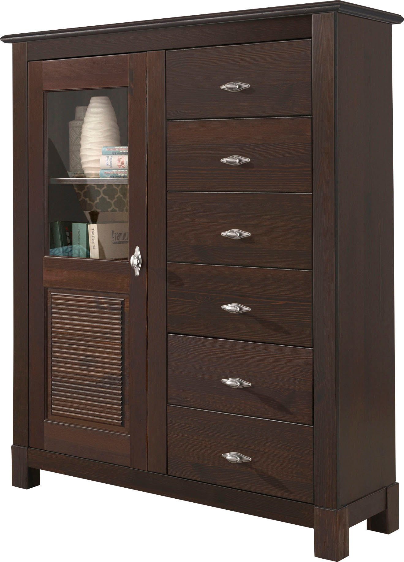 OTTO home Highboard Rauna, Vitrine, Breite 103 cm, FSC®-zertifiziertes Massivholz