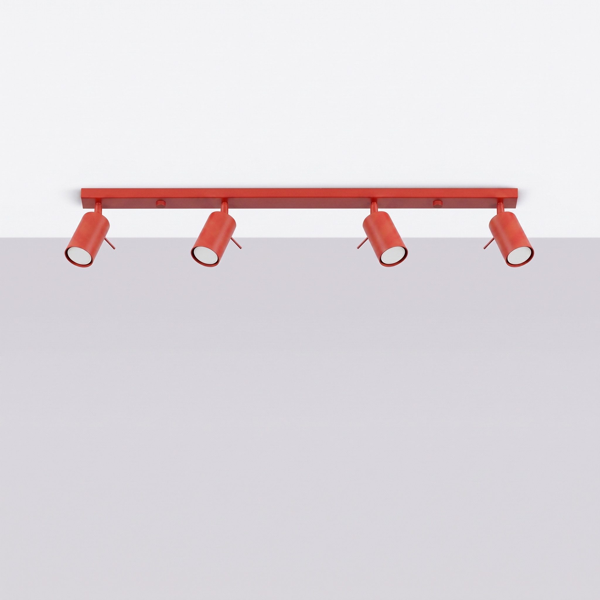 SOLLUX lighting Deckenleuchte Plafond RING 4L rot, Nicht enthalten