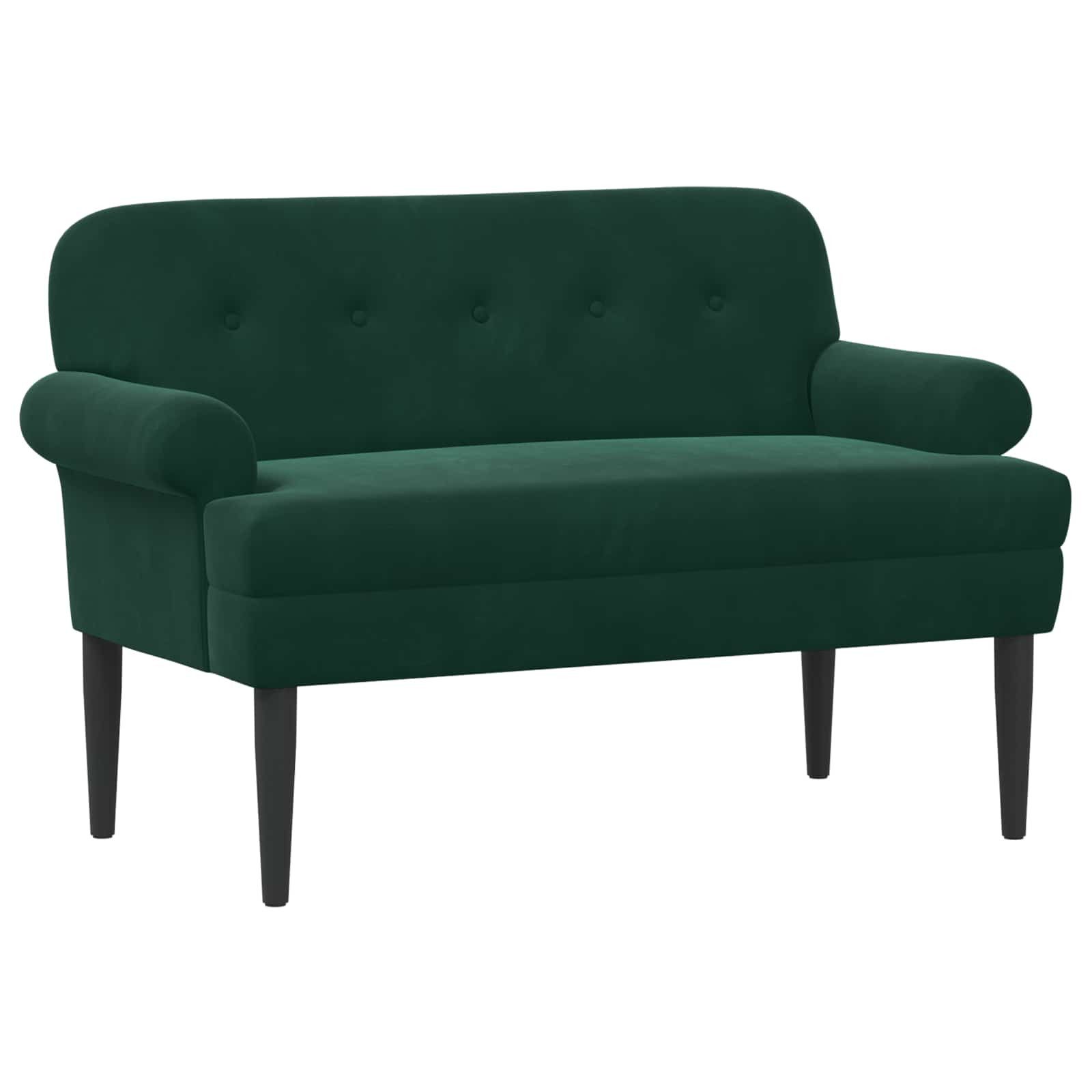 vidaXL Sitzbank Zweisitzer mit Knopfheftung Dunkelgrün 120 x 66 x 78 cm Samt (1-St)