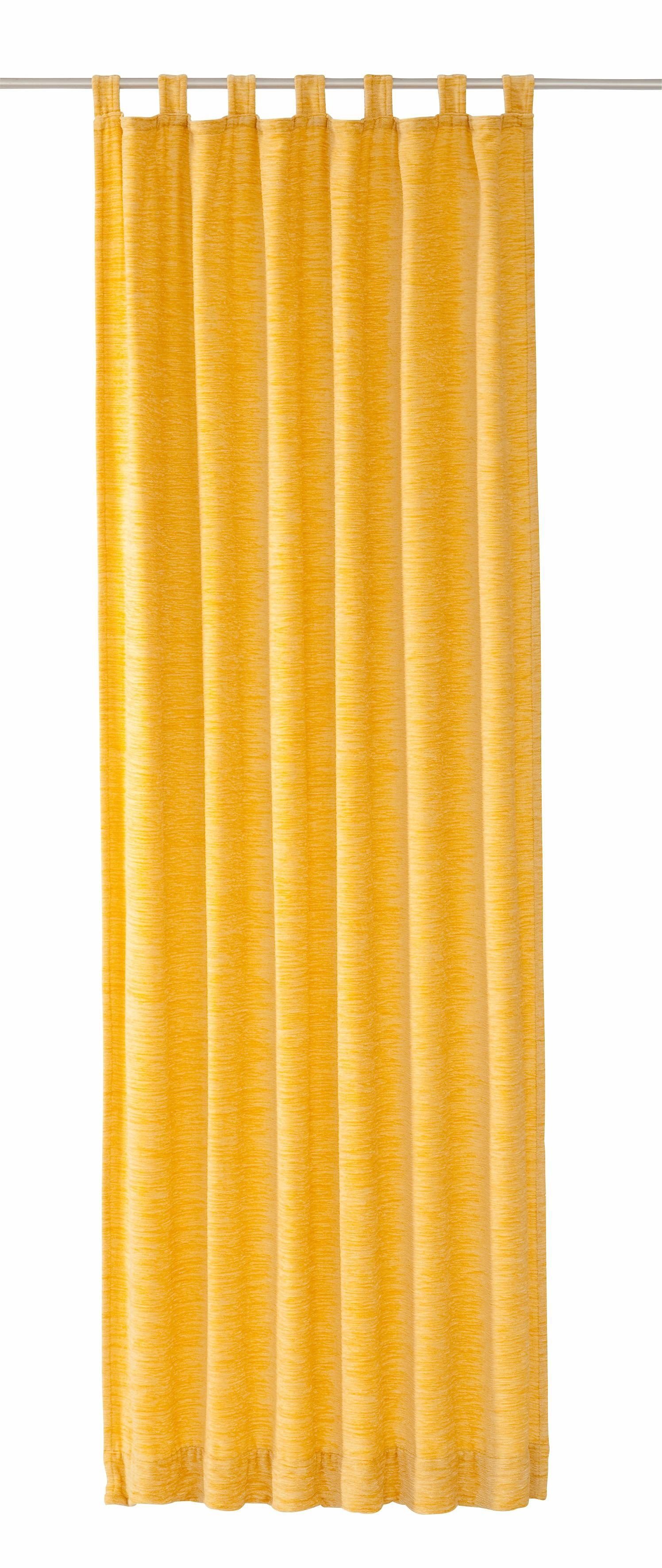 Vorhang Warnow, Wirth, Schlaufen (1 St), blickdicht, Chenille gelb
