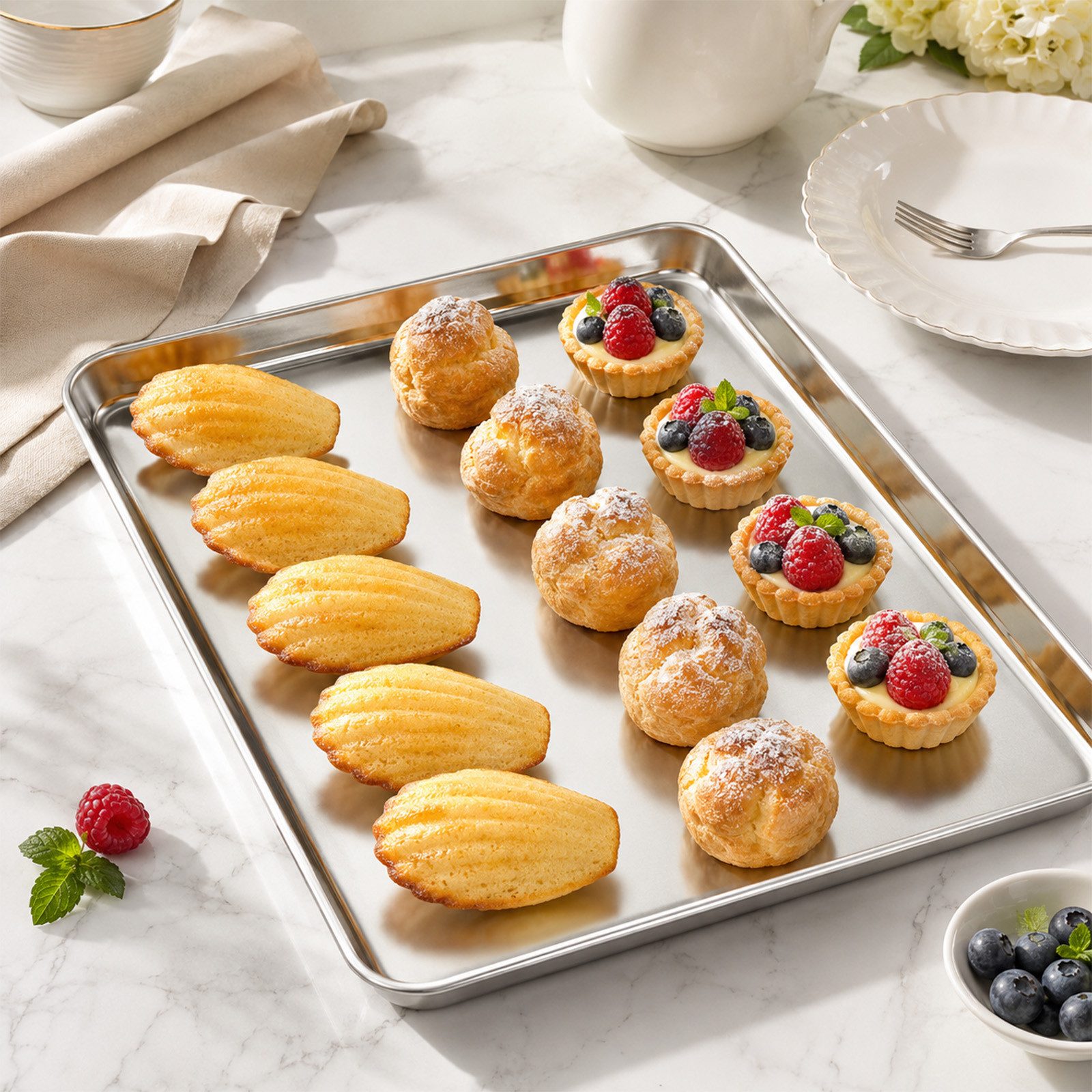 Youyijia Backblech 3er Set Edelstahl Backblech mit Rost Backofenblech – Bild 5 von 5