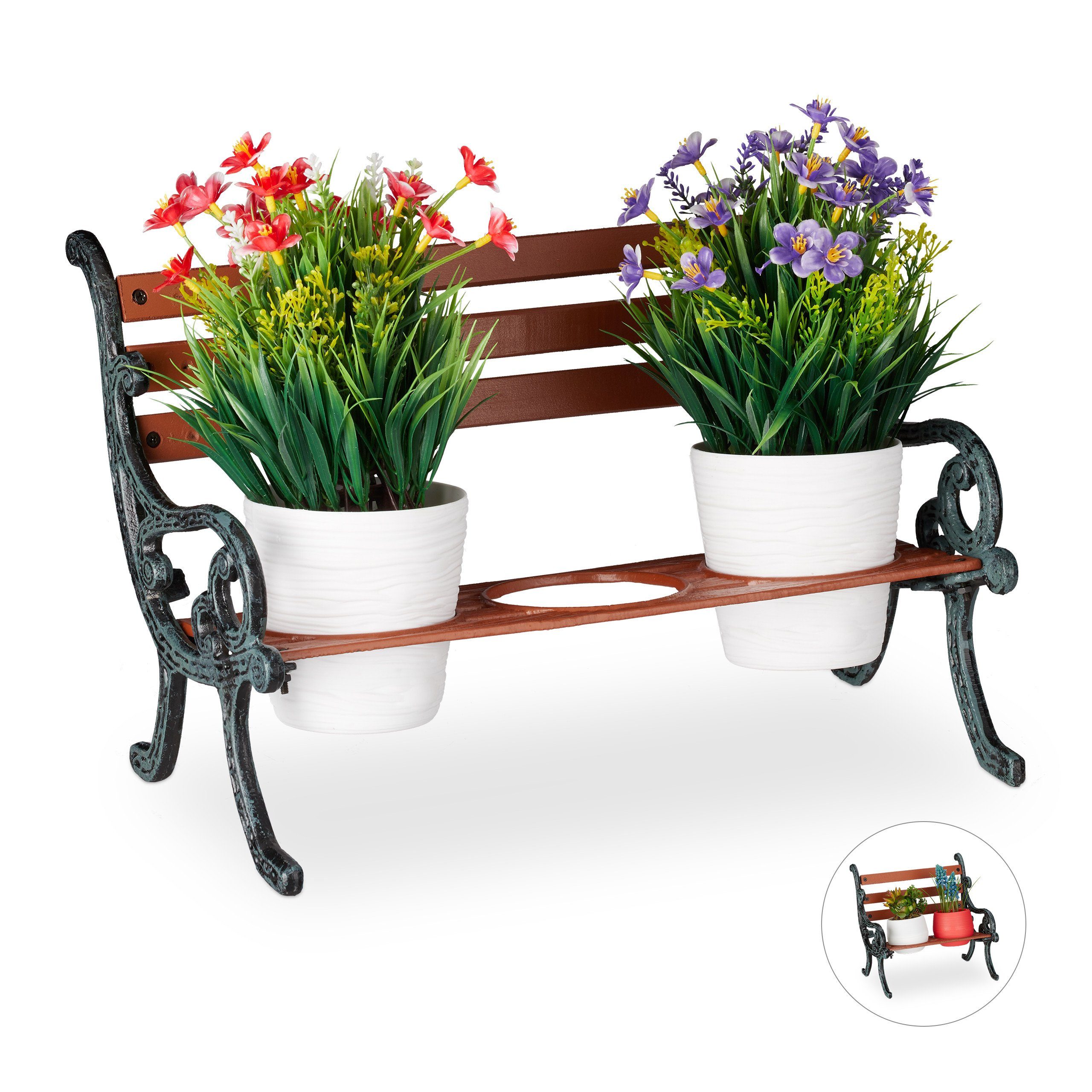 relaxdays Blumenbank Mini Blumenbank (1 St), M
