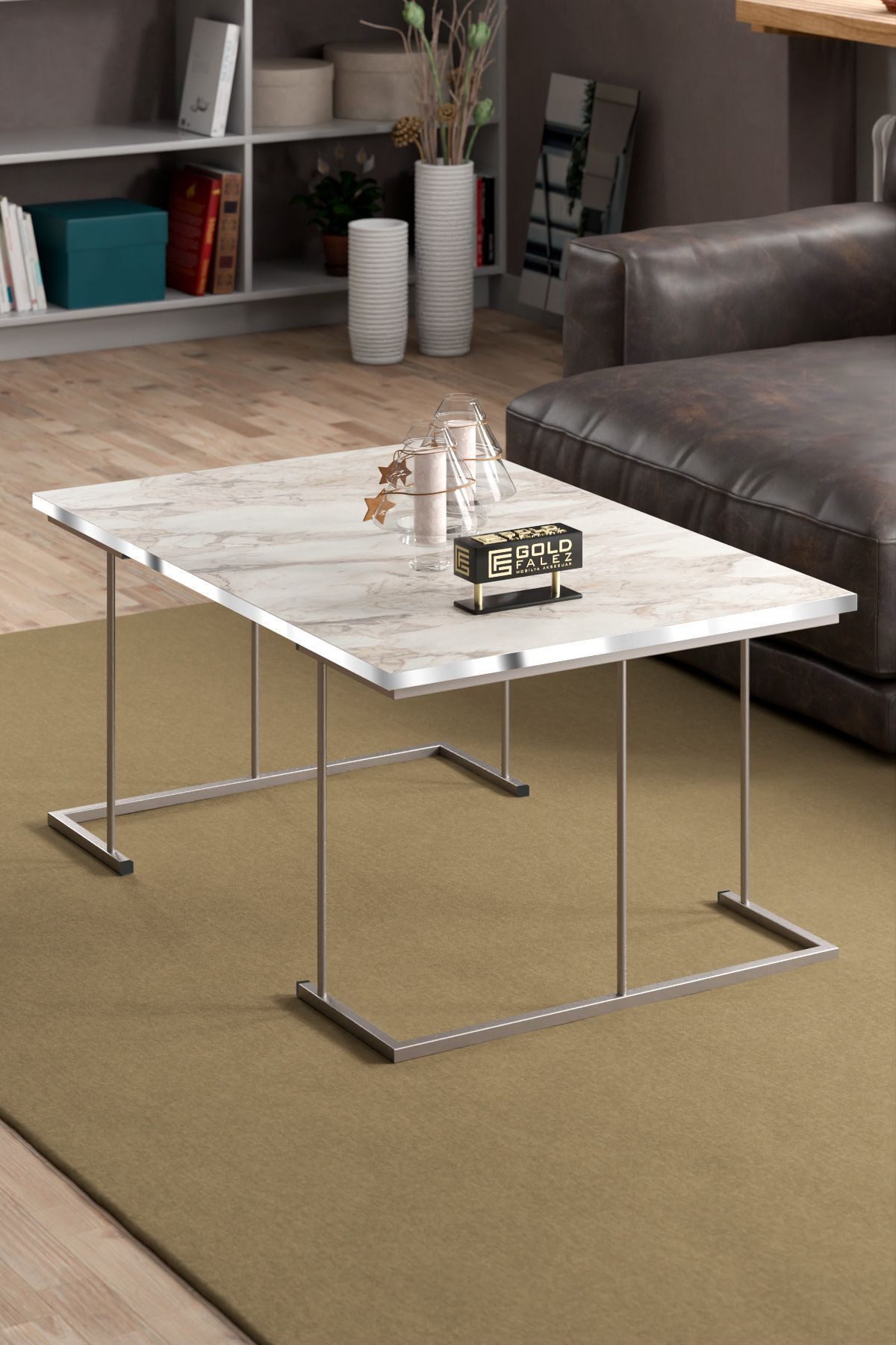 en.casa Couchtisch, mit Metallgestell 89322072