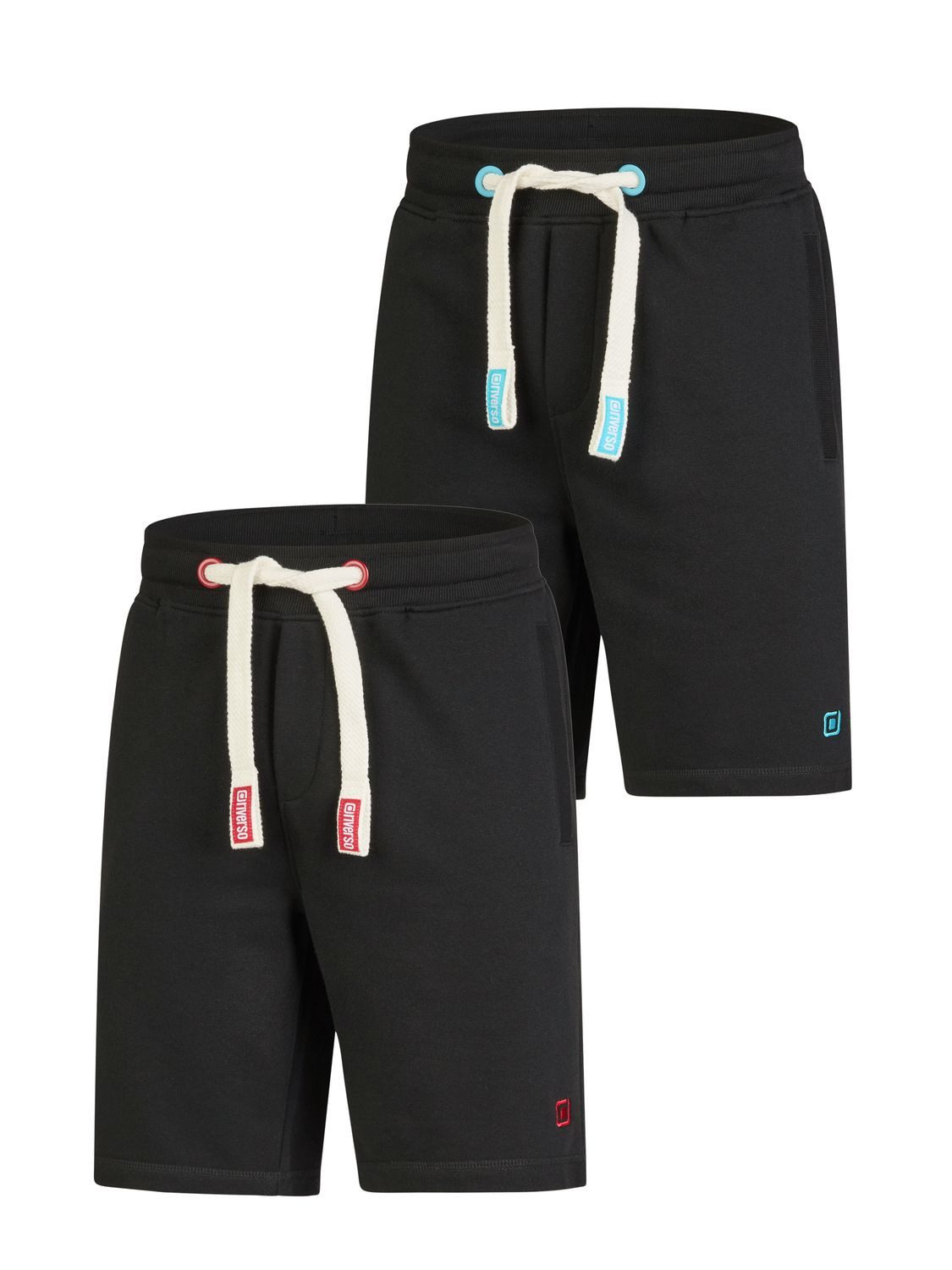 riverso Sweatshorts Herren Sportshorts RIVBrian 2er Pack Regular Fit (Vorteilspack) Bermudashort mit Kordelzug