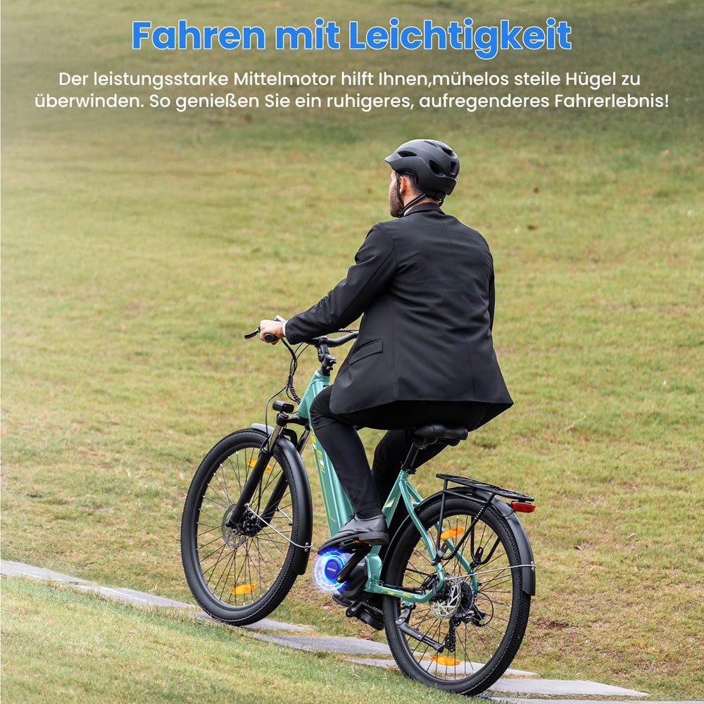 Touroll E-Bike Trekkingrad Urbano 3, 7 Gang, Kettenschaltung, Mittelmotor, 468 Wh, 25km/h, 250W/36V, 468Wh, 120km, Shimano 7‑Gang – Bild 5 von 5