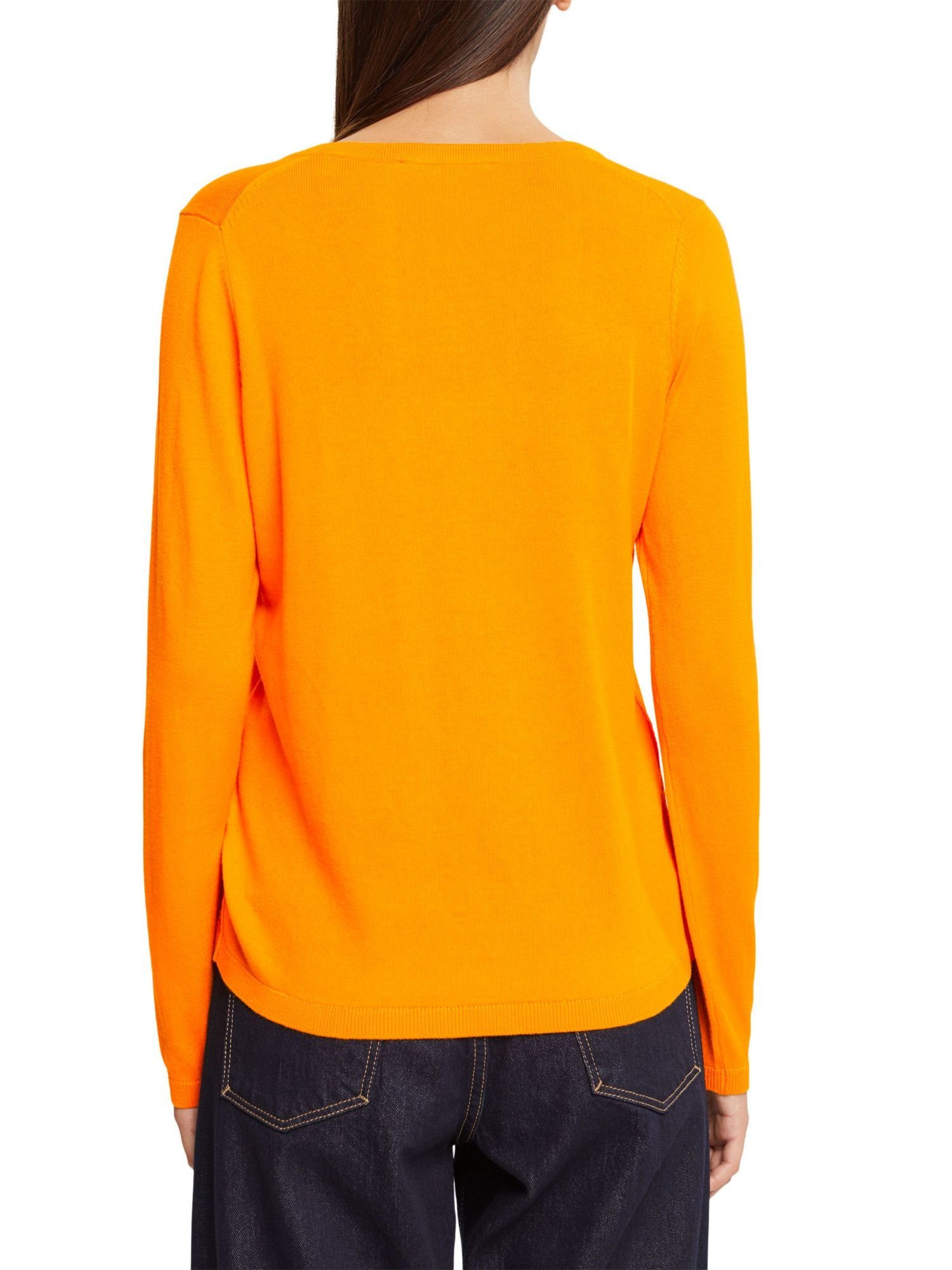 edc by Esprit Basic V-Neck-Pullover,-Baumwoll-Mix ORANGE V-Ausschnitt-Pullover