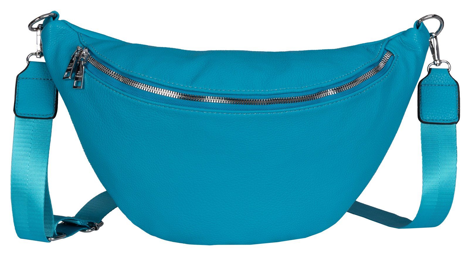 EAAKIE Schlüsseltasche XL Bauchtasche Umhängetasche Crossbody-Bag Hüfttasche Kunstleder Italy, als Schultertasche, CrossOver, Umhängetasche tragbar SKY BLUE