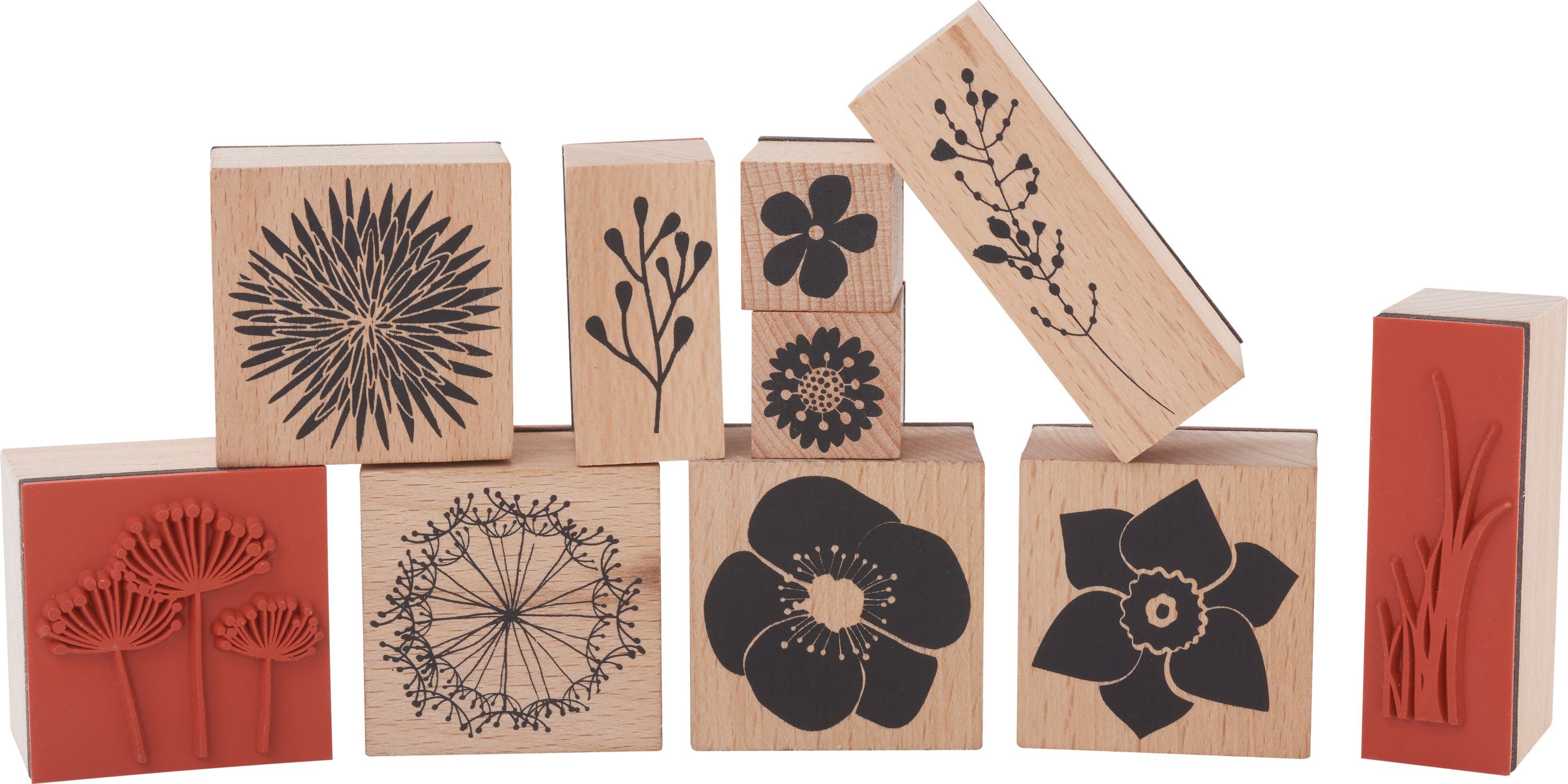 Heyda Stempel Stempel-Set, Blumen, 10 Stk.