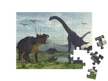 puzzleYOU Puzzle 3D-Rendering: Dinosaurier, 48 Puzzleteile, puzzleYOU-Kollektionen Dinosaurier, Tiere aus Fantasy & Urzeit