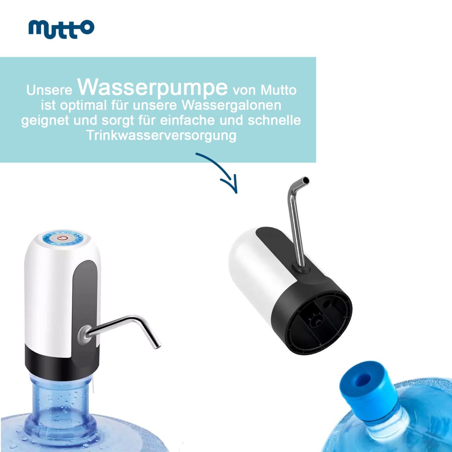 Mutto Wasserpumpe Mutto Premium Quellwasser Weich, 19 Liter inkl. Pumpe (2-tlg)