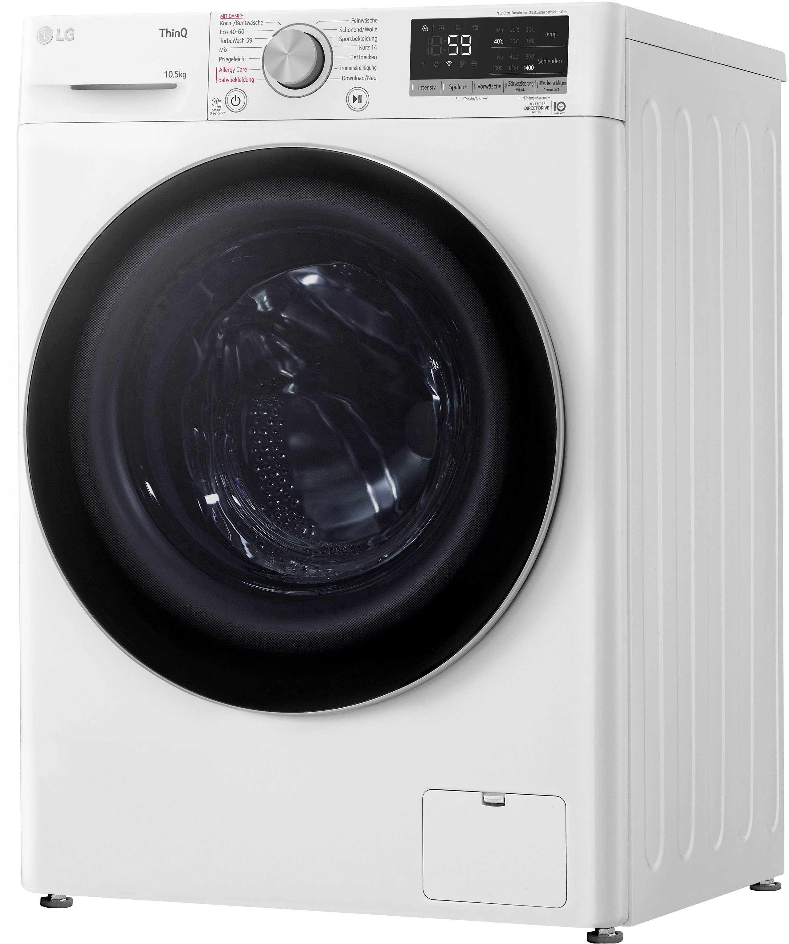 LG Waschmaschine F4WV70X1, 10,5 kg, 1400 U/min