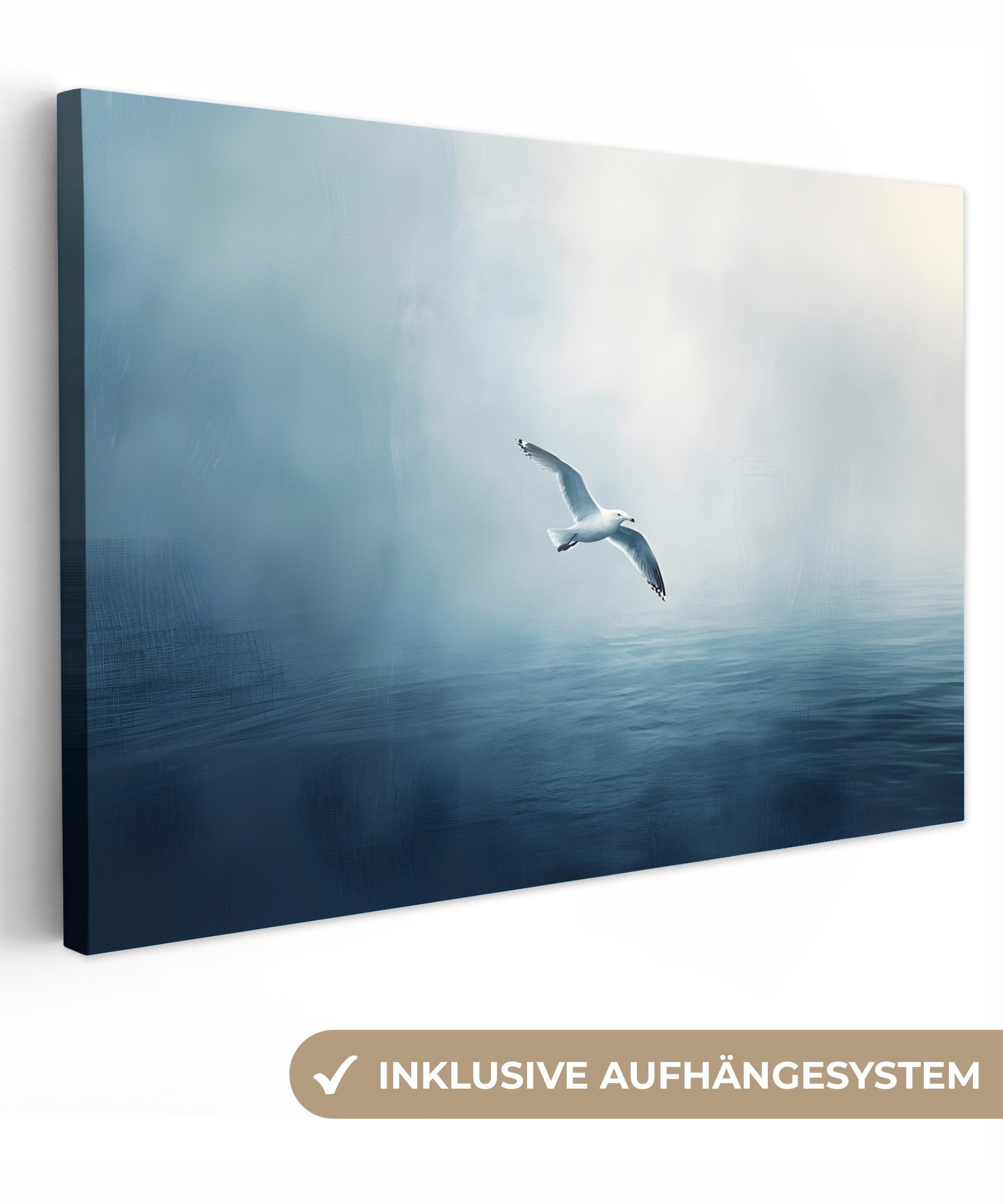 OneMillionCanvasses® Leinwandbild Möwe - Weiß - günstig online kaufen