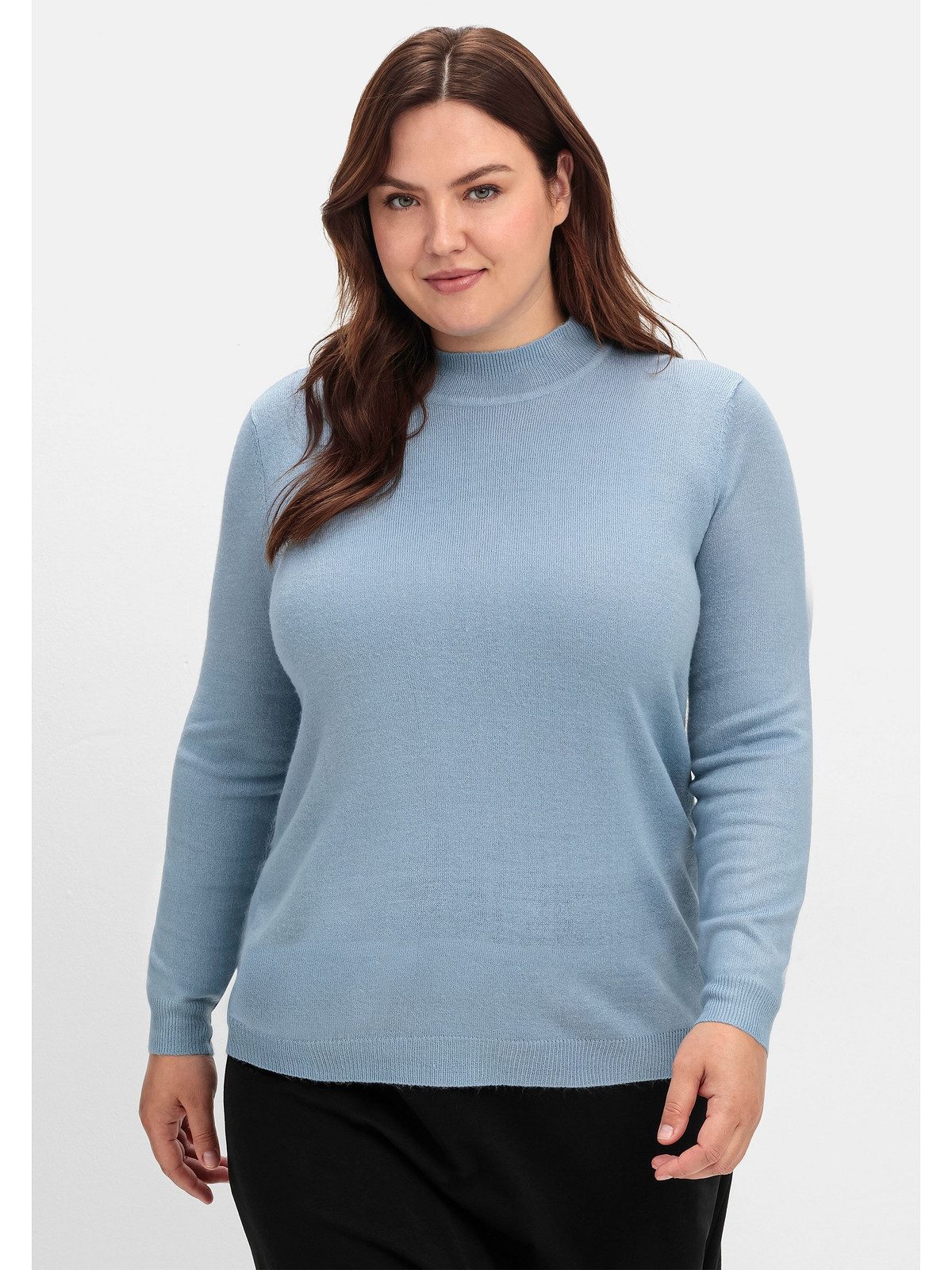 Sheego Stehkragenpullover Große Größen in weicher günstig online kaufen
