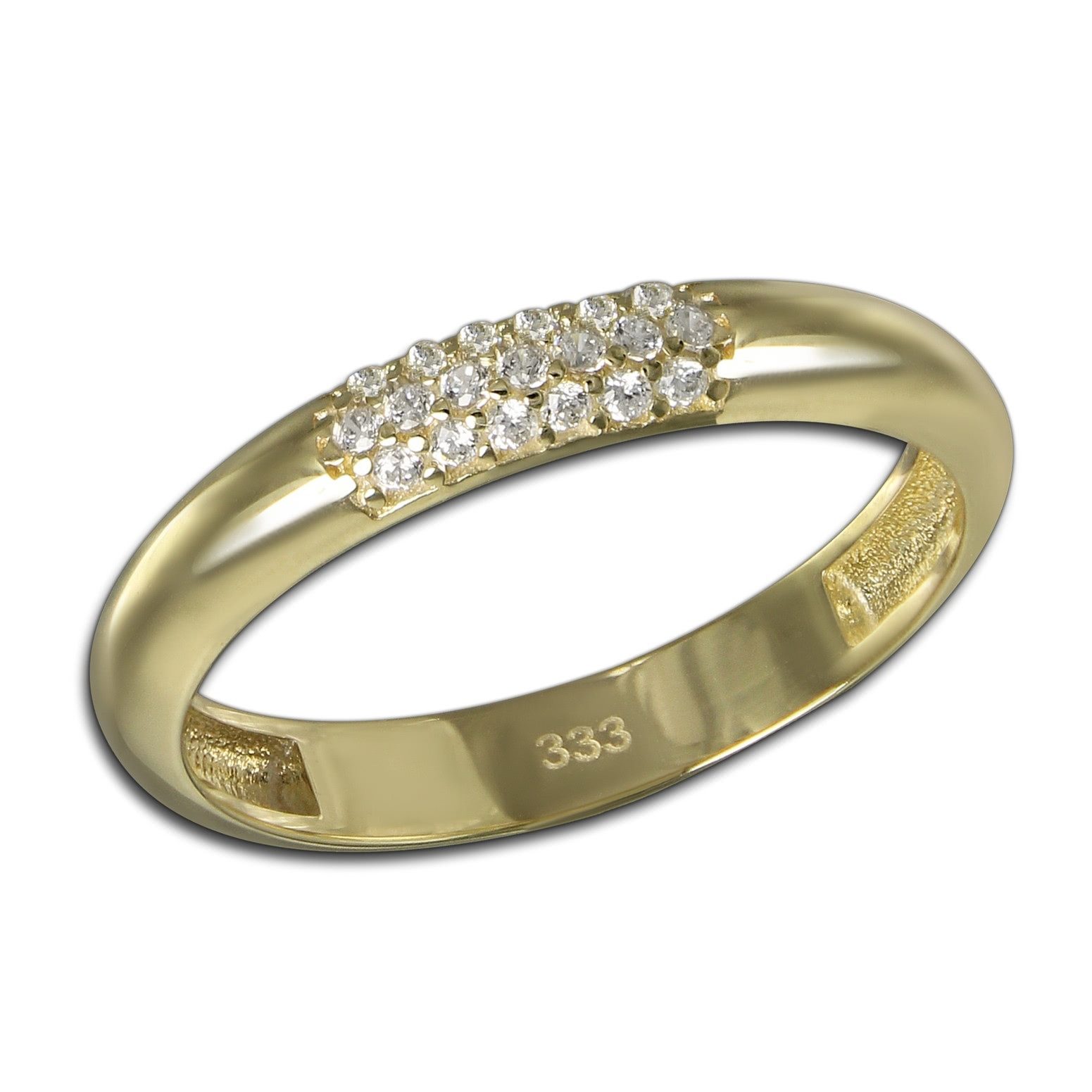 GoldDream Goldring GoldDream Gold Ring 3-reihig Zirkonia (Fingerring), Damen Ring 3-reihig Zirkonia, 60 (19,1), 333 Gelbgold - 8 Karat, gold