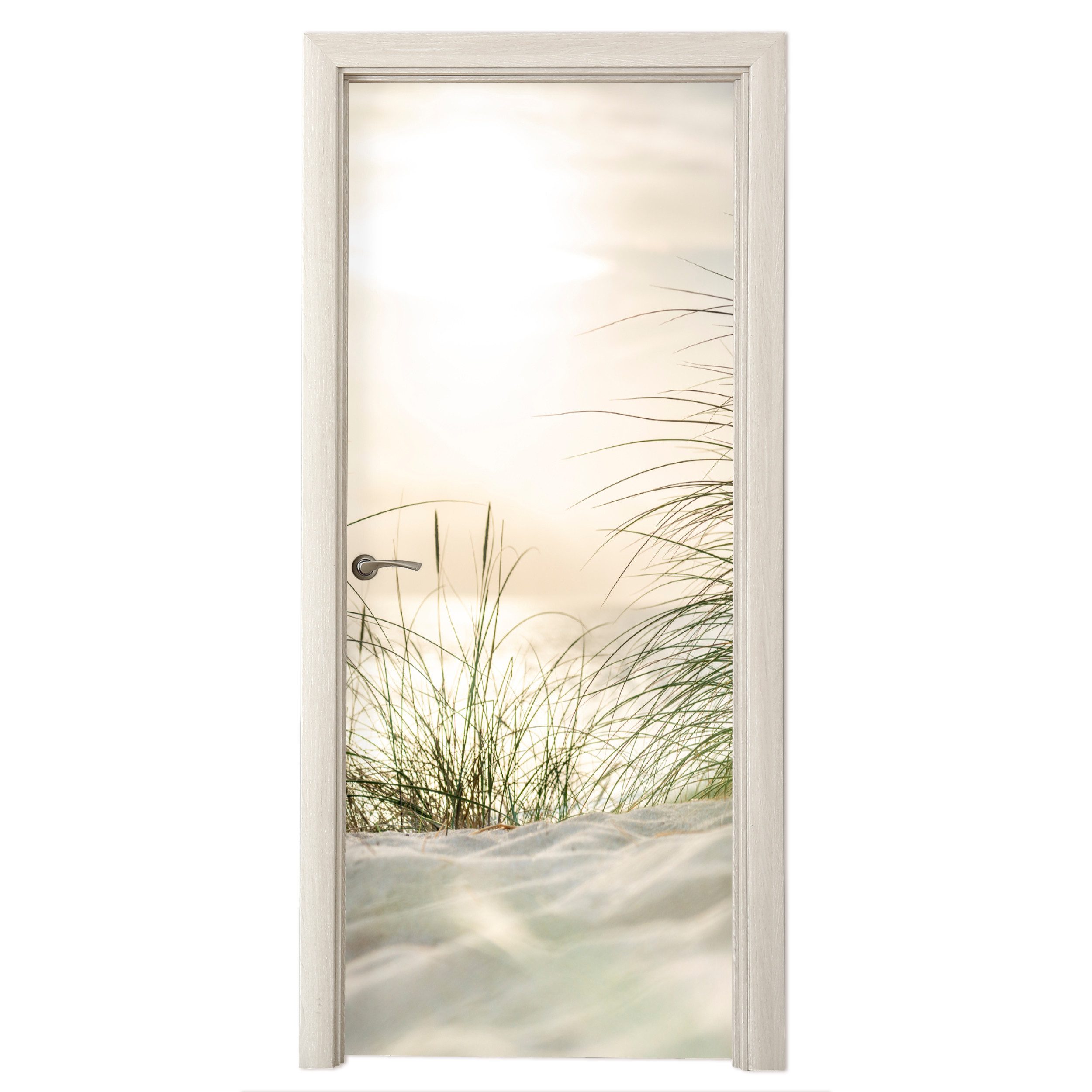 MuchoWow Türtapete Dünen am Wattenmeer, Matt, bedruckt, (1 St), Selbstklebende Tapete, Folie für Möbel, 70x215 cm