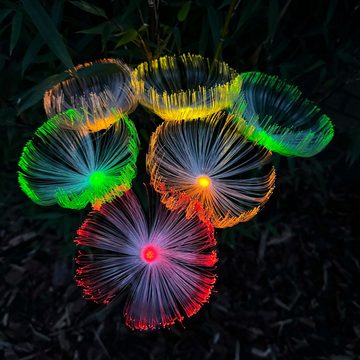 Online-Fuchs Gartenstecker PUSTEBLUME mit LED Solar Beleuchtung - Solarleuchten (Warmweiß oder Farbwechsel, 77 cm groß) Gartendeko für Frühling, Sommer und Herbst