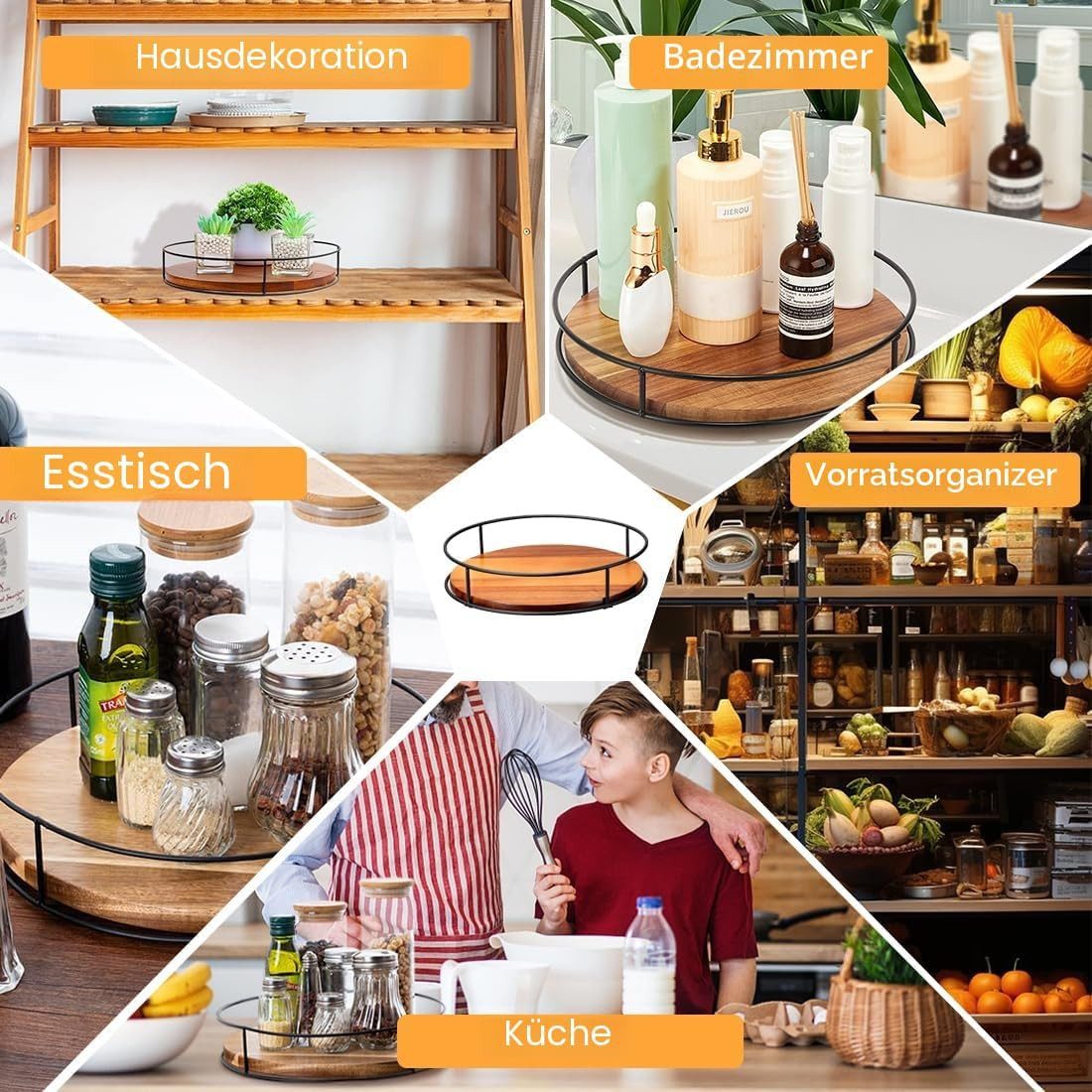 wohnTRAUM24 Küchenorganizer-Set Drehbarer Organizer – 360° Drehteller für Bad, Küche & mehr, (1-tlg), Drehteller Organizer Drehbar Gewürz Organizers Küchen Gewü – Bild 5 von 5