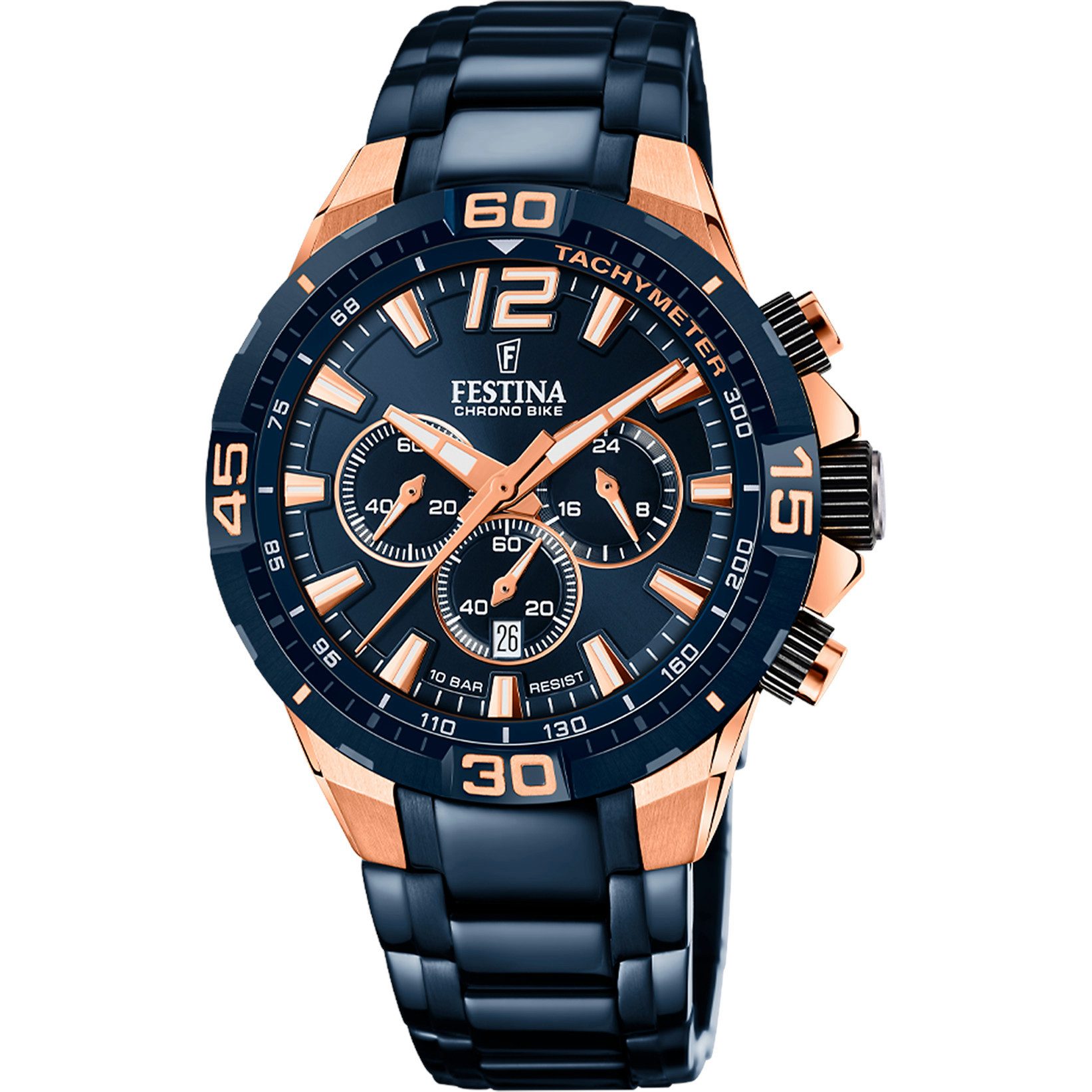 Festina Chronograph Chrono Bike Herrenuhr F20524/1 – Blau-Rose Edelstahlban günstig online kaufen