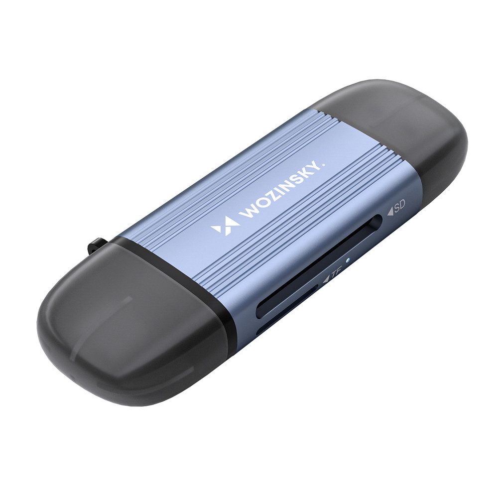 Wozinsky Speicherkartenleser Kartenlesegerät Speicherkartenadapter USB-Kartenleser, SD & microSD, USB-A/USB-C 3.0, 5 Gbit/s, Aluminium