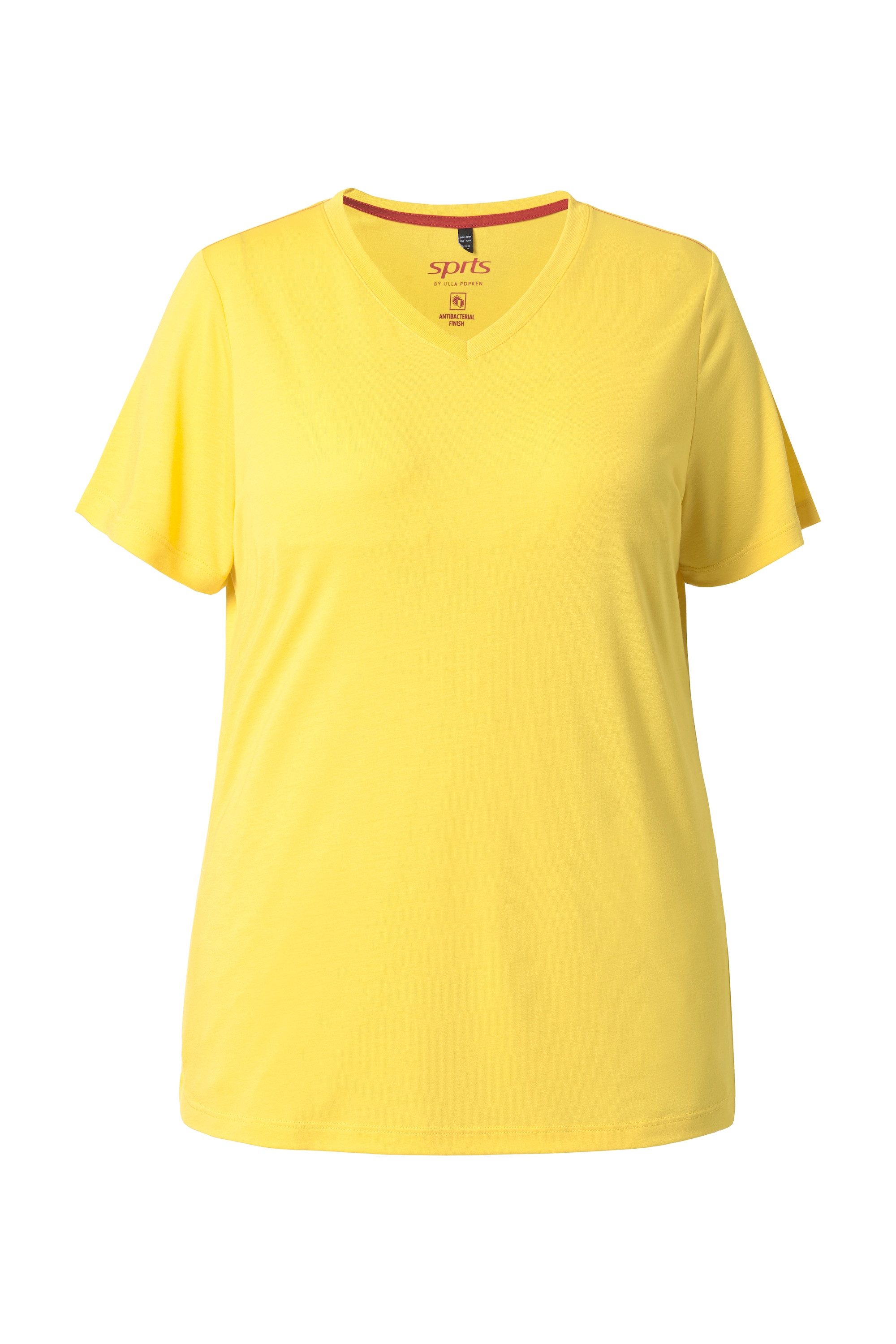 Ulla Popken T-Shirt Funktionsshirt antibakteriell V-Ausschnitt Halbarm günstig online kaufen