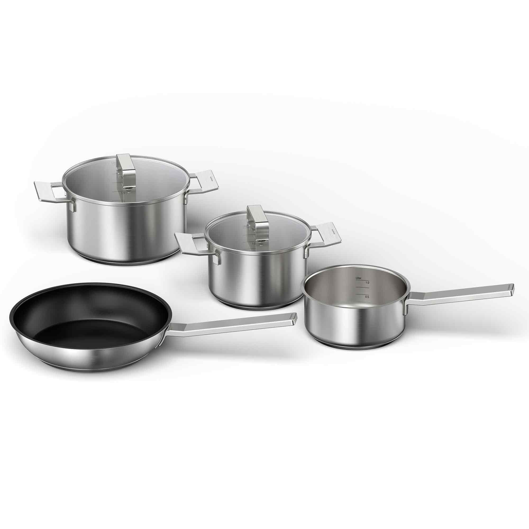 SIEMENS Kochtopf HZ9SE040, Edelstahl (4-tlg), 4-teiliges Set