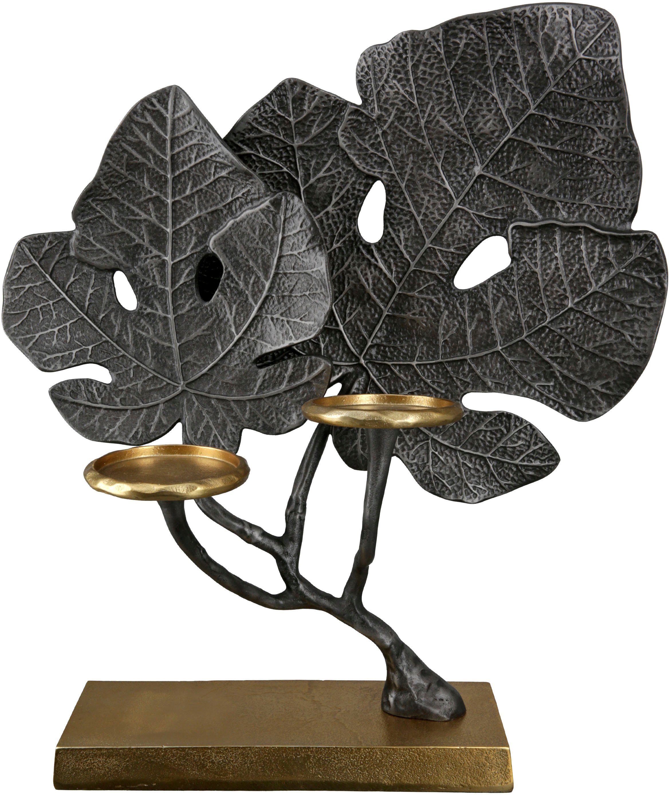 Kerzenhalter (1 St), Aluminium, aus 2-flammig Leaf GILDE Kerzenleuchter