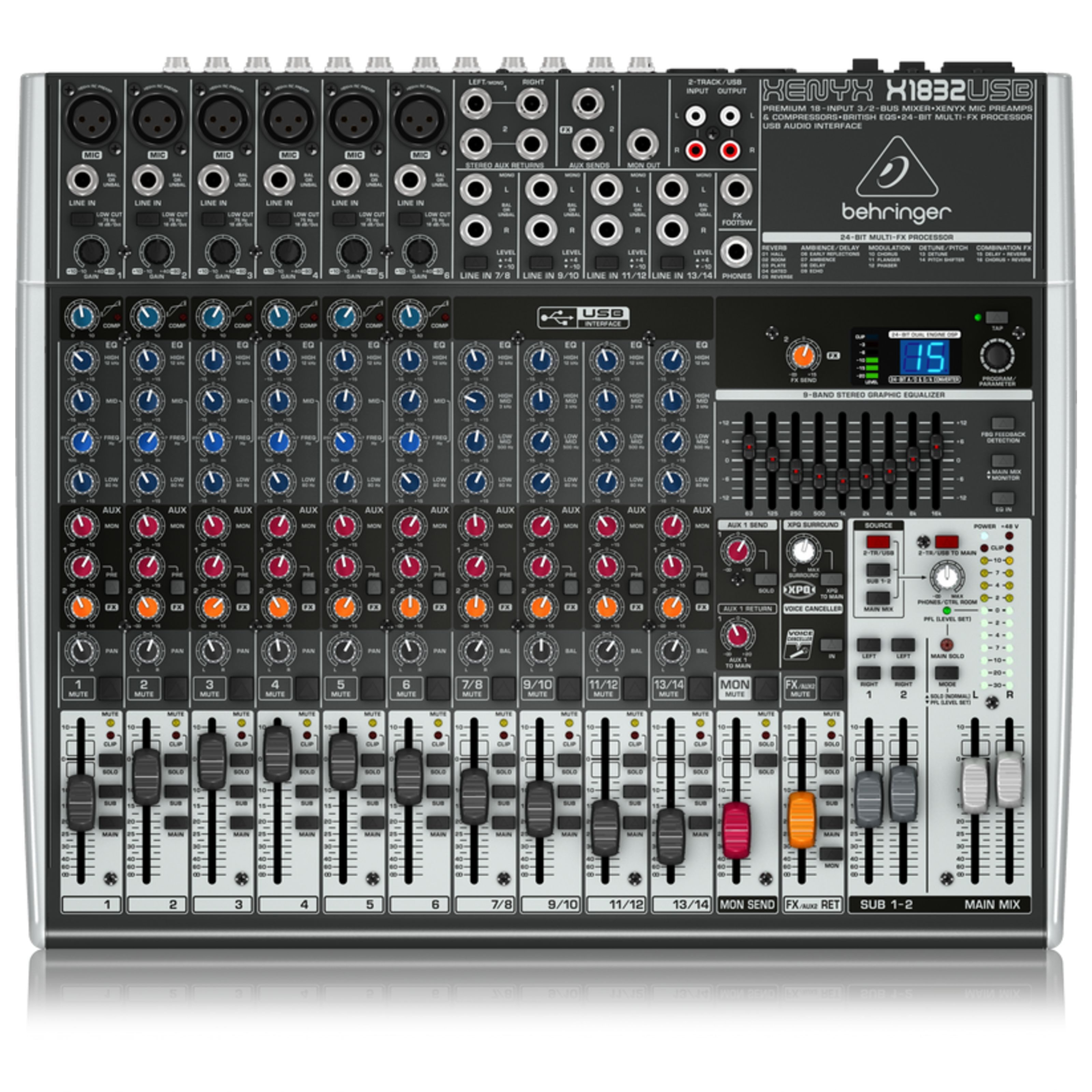 Behringer Mischpult, (PA Mischpulte, Analog Mixer), XENYX X1832USB - Analogmixer