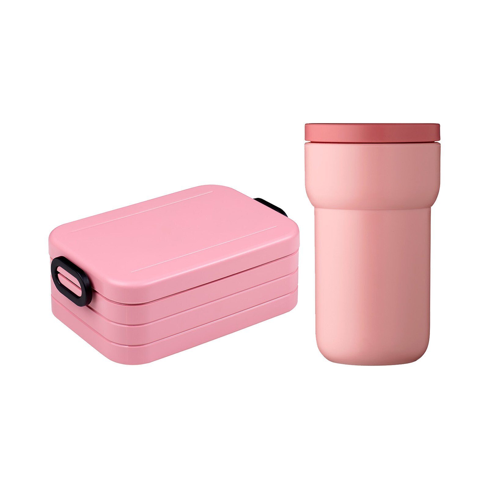 Mepal Lunchbox Ellipse + TAB Lunchset Kaffee, Material-Mix, (2-tlg), Spülmaschinengeeignet Nordic Pink