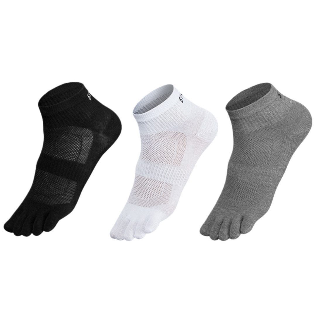 FOUORTUNATE-BEE Zehensocken 3 Paar Zehensocken Kurzsocken Atmungsaktiv Sport Kurzsocken Damen Sportliche Zehensocken für Damen Größe 35–40 Yoga Laufen Freizeit