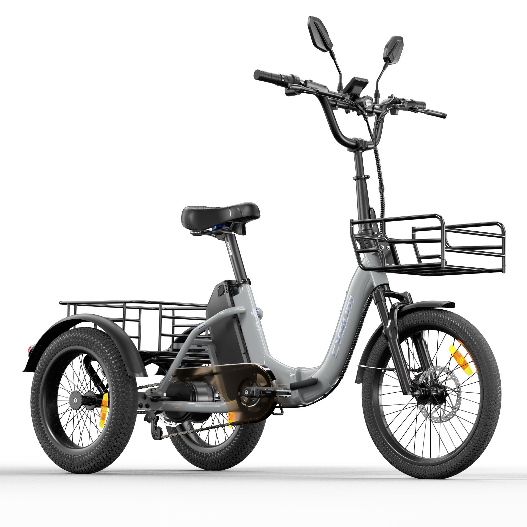 Vankel E-Bike Cityrad AG1 3 rad Faltbares Damen u. Herren E-Fahrrad 960WH Pedelec, 120 km, Kettenschaltung, Heckmotor, 960 Wh, (Beleuchtungsset mit Batterieladegerät, Batterieschlüssel, Werkzeug), Faltbares 3-Rad-E-Bike 250W, 48V 20AH Akku, 20"×3.0" Reifen