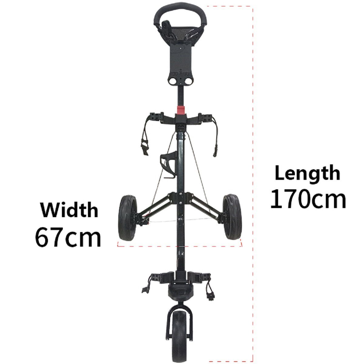 GolfRolfe Golftrolley GolfRolfe 14354 Golf Trolley in schwarz mit grünen Reifen
