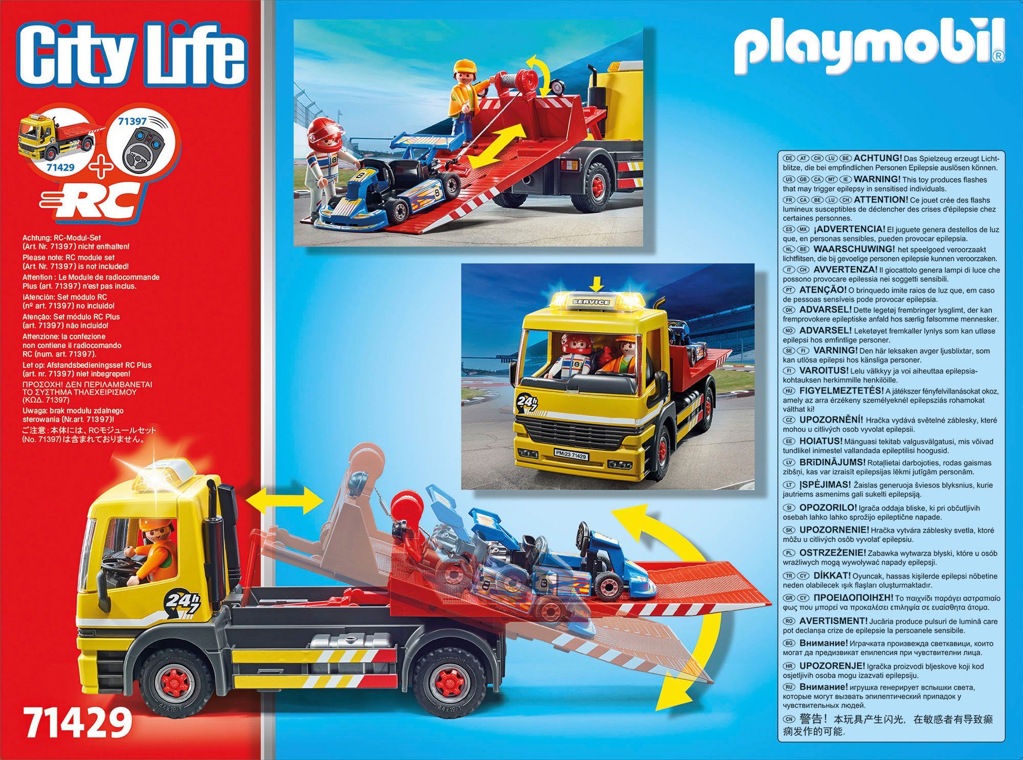 Playmobil® Konstruktions-Spielset Abschleppdienst (71429), Licht mit City (54 Life, St)