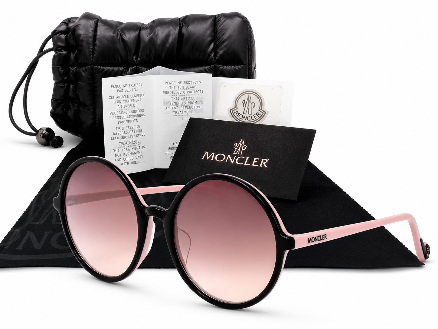 MONCLER Sonnenbrille Damen Sonnenbrille ML0149-H 05Z – Schwarz/Rosa (2-St)