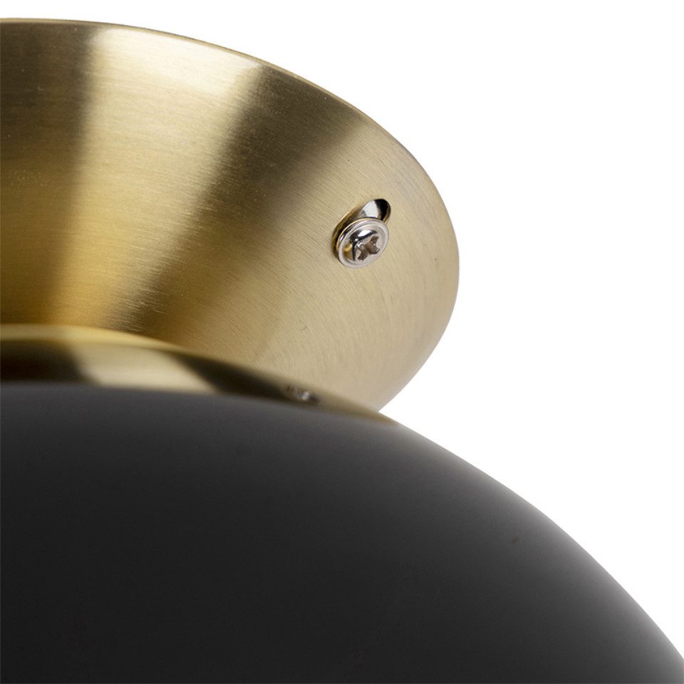 Qazqa Deckenleuchte Pallon, ohne Leuchtmittel, E27, Schwarz, Art Deco, Glas günstig online kaufen