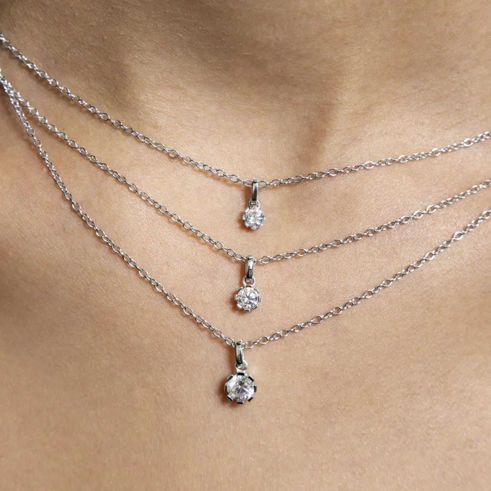 XENOX Silberkette XS10621, Sterling Silber, Zirkonia, Rhodiniert