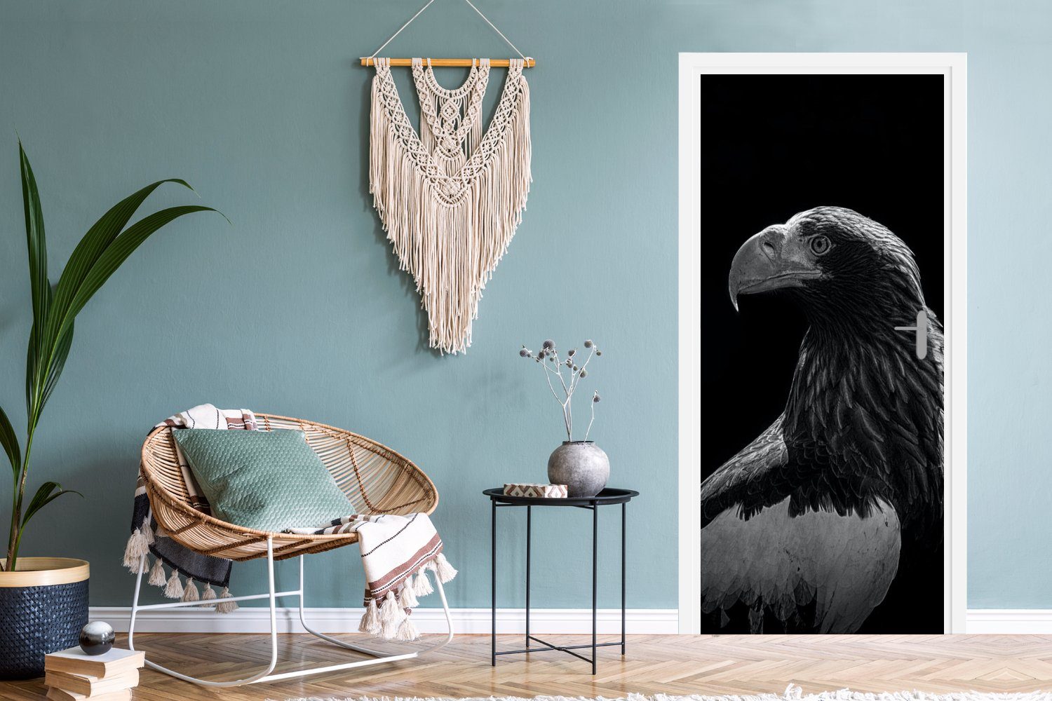 MuchoWow Adler Türtapete Fototapete - - 75x205 Nahaufnahme Tür, cm (1 Schnabel, Matt, bedruckt, Türaufkleber, für St),