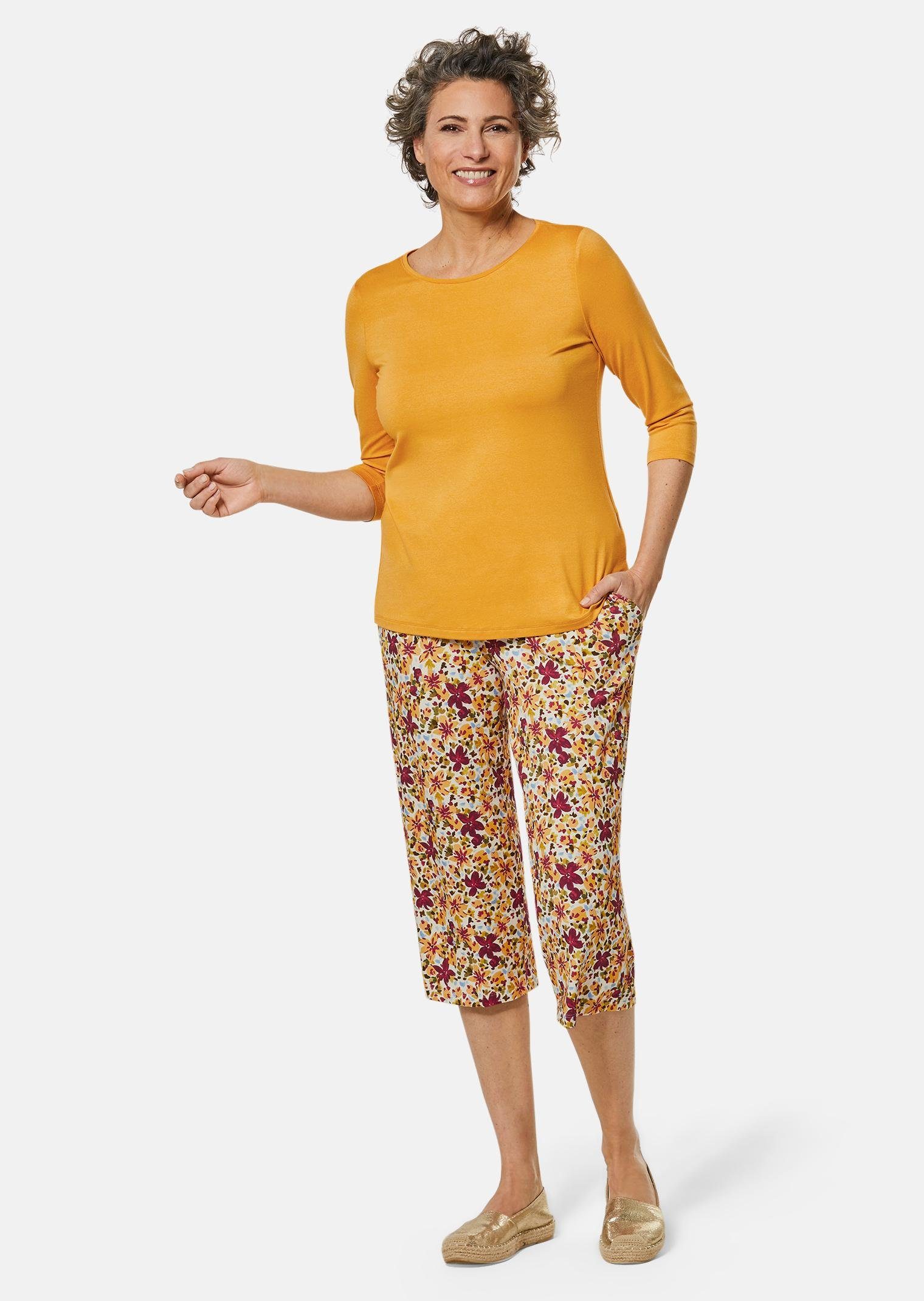 GOLDNER 7/8-Caprijeans Attraktive Druckhose Louisa mit weichem Fall